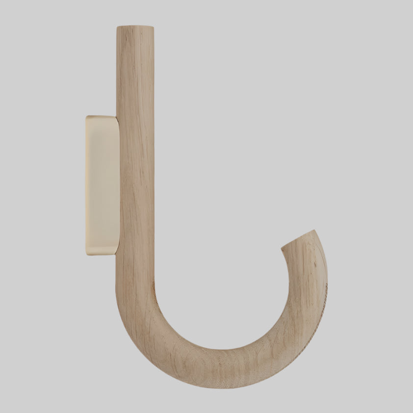 HOOK Large, oak-brass