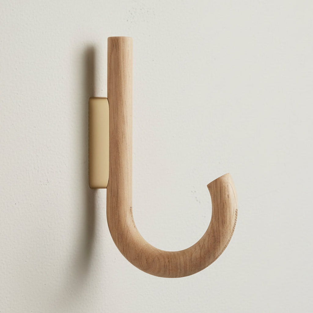 HOOK Big, oak-brass