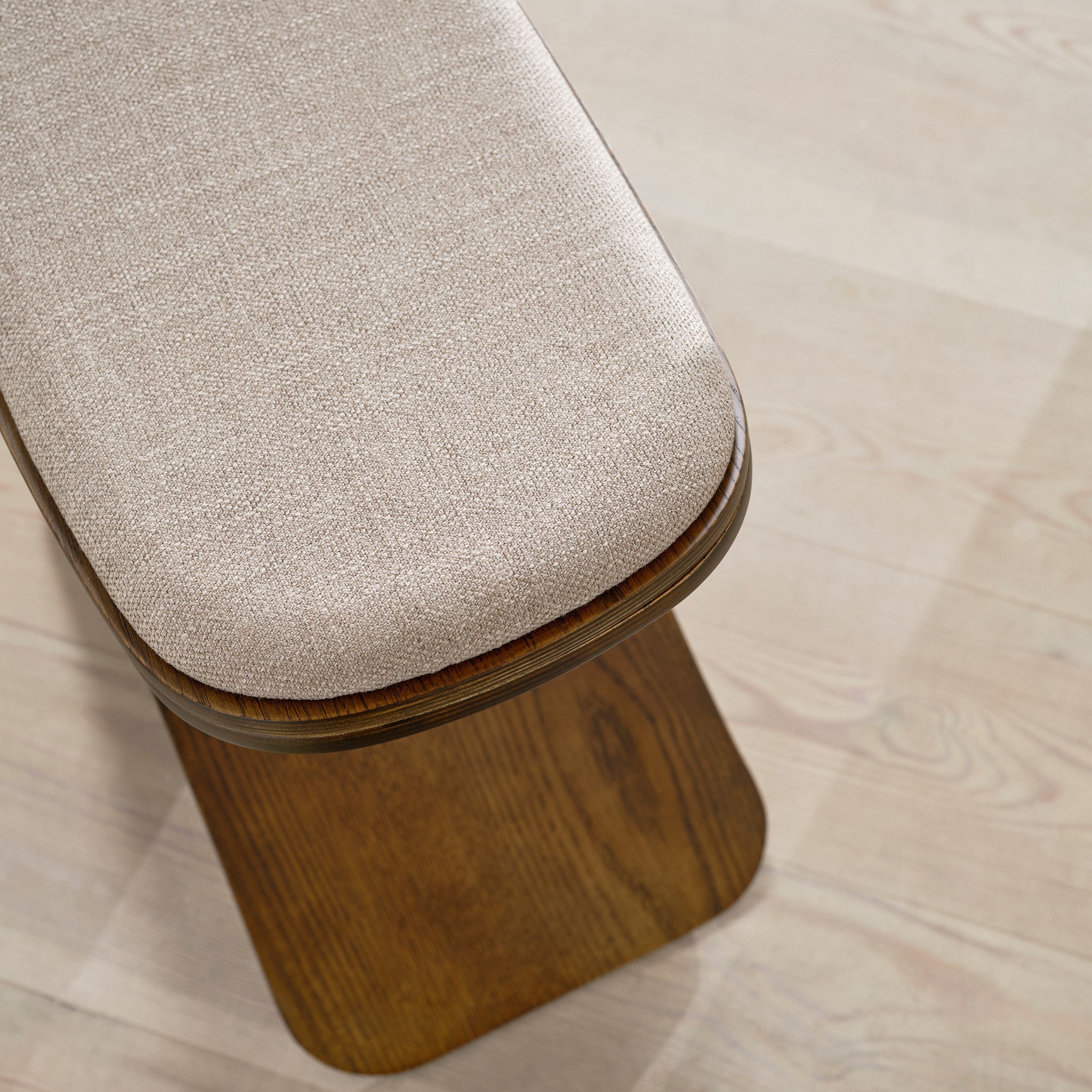 Luno Stool dark oak/ dark beige textile