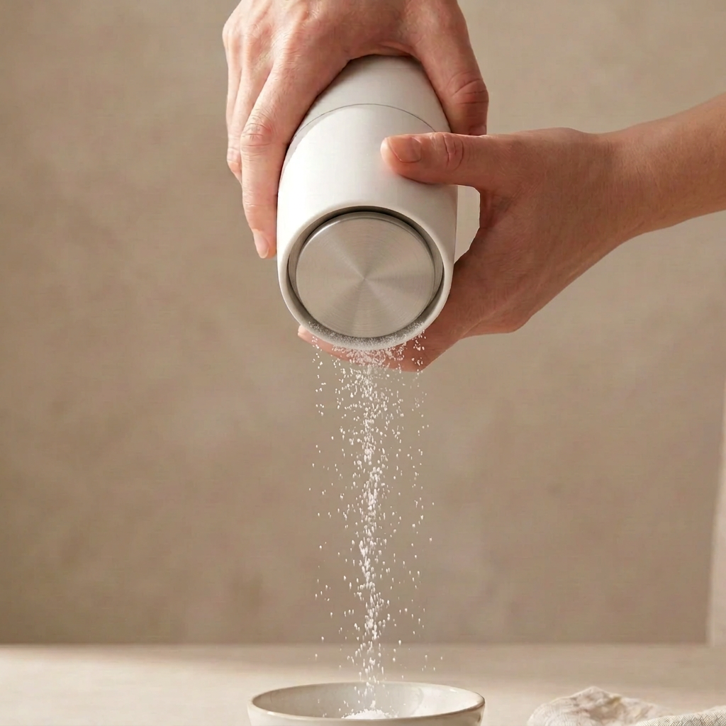 Norman Foster salt mill light grey