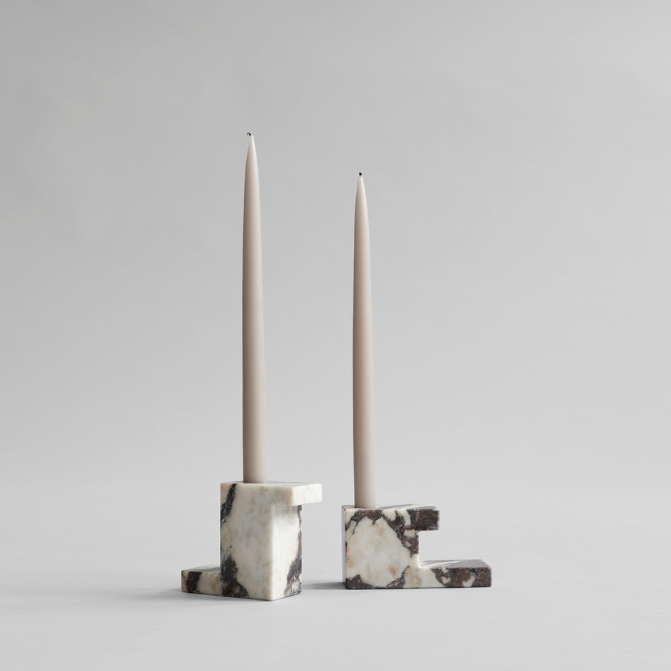 Brick Candleholder, Tall - Calacatta