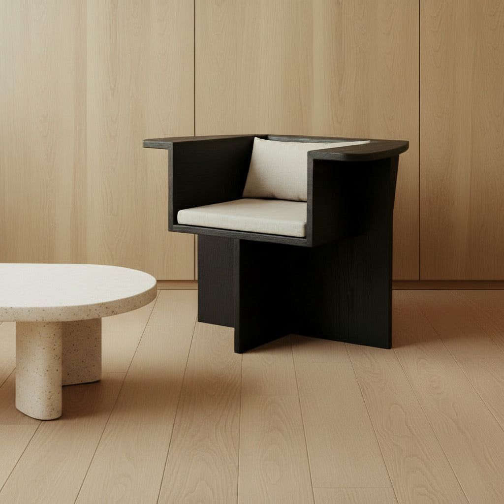 Brutus Lounge Chair - Coffee-Black Oak