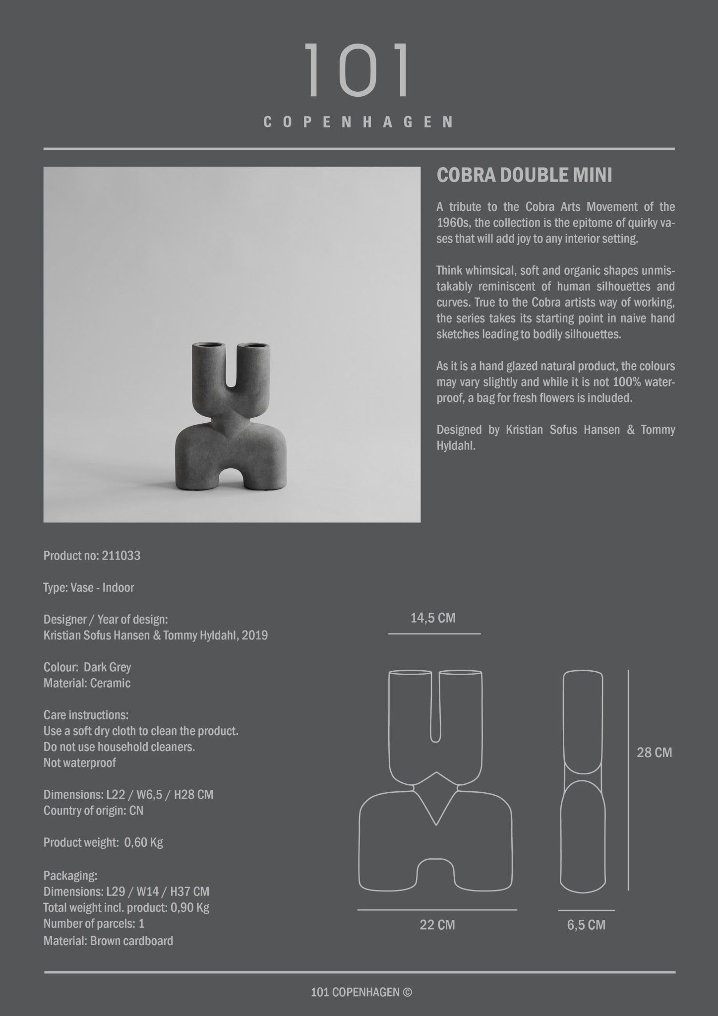Cobra Double, Mini - Dark Grey - 101 CPH