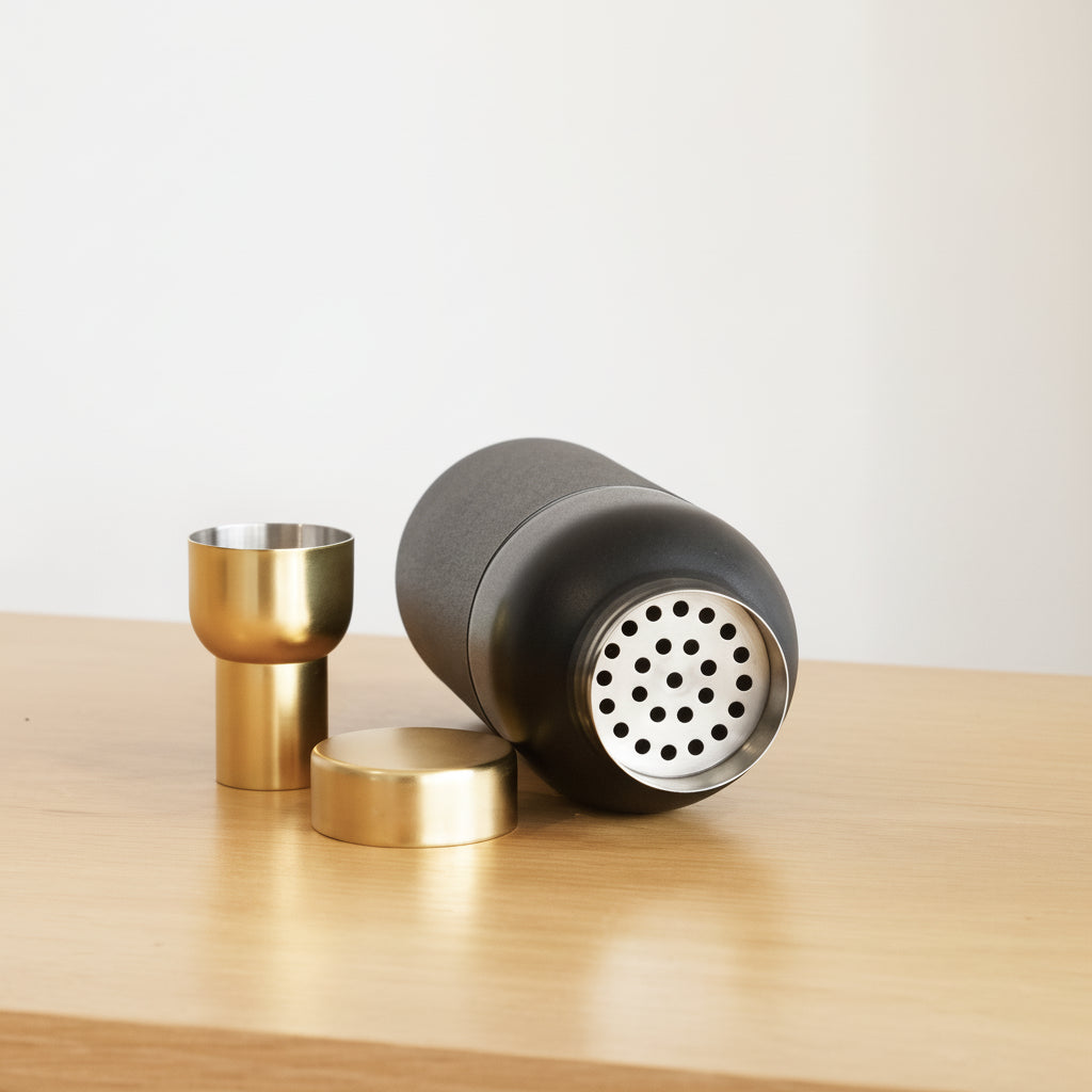 Collar Cocktail Shaker, Black & Brass