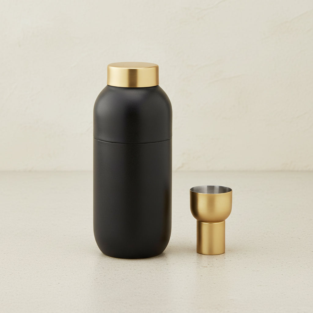 Collar Cocktail Shaker, Black & Brass
