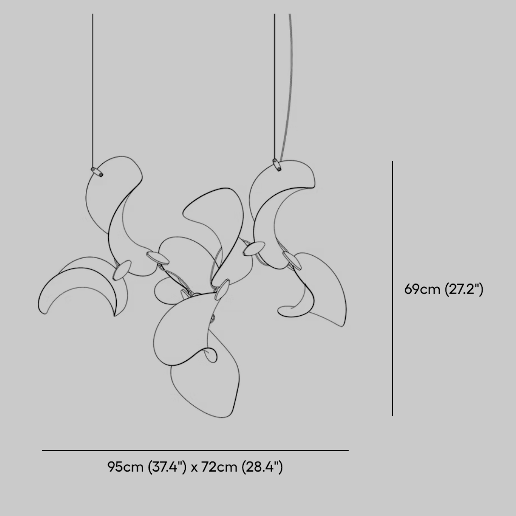 Dune 8 Cluster Chandelier - 5 Finish Options*