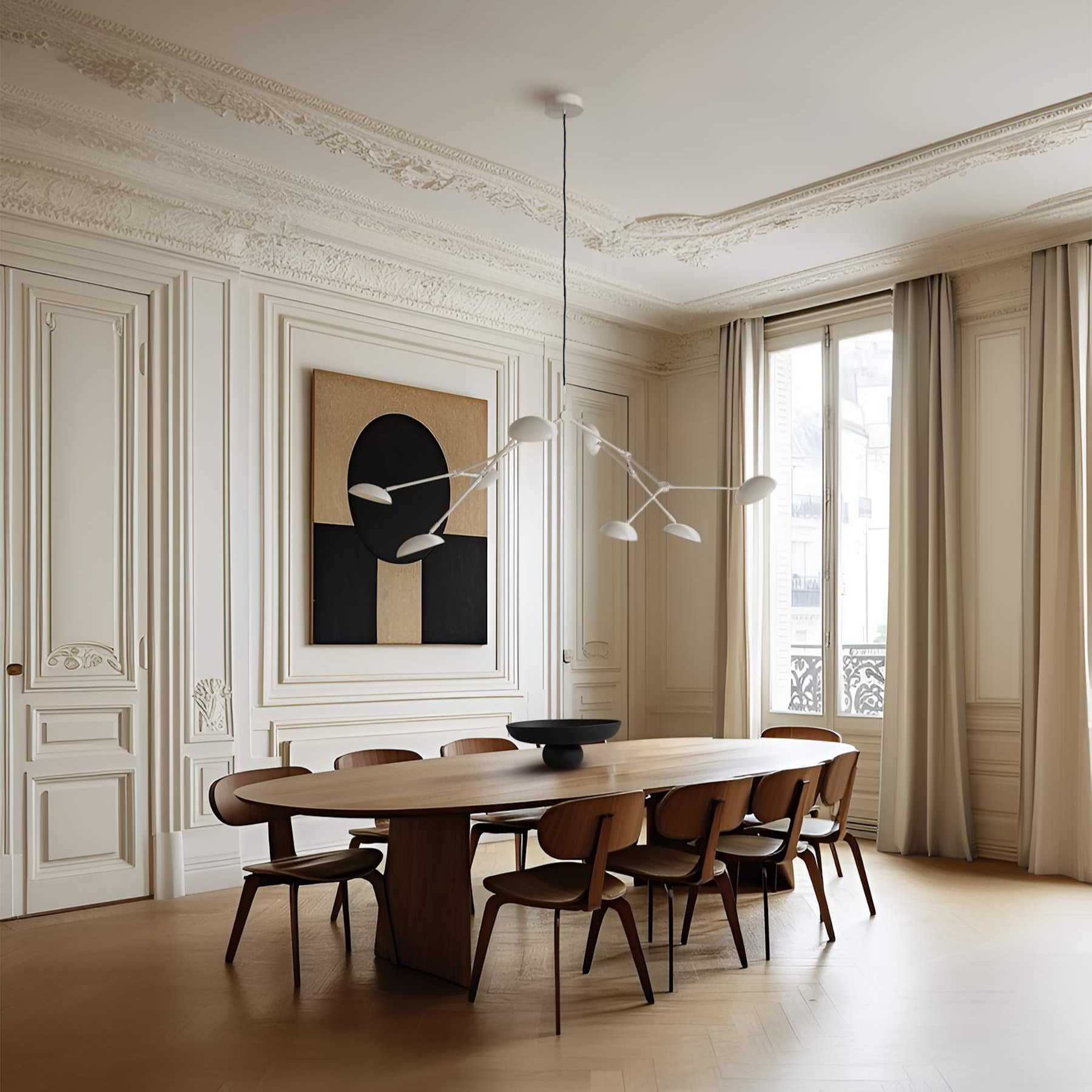 Drop Chandelier - White with 2 Cord Options