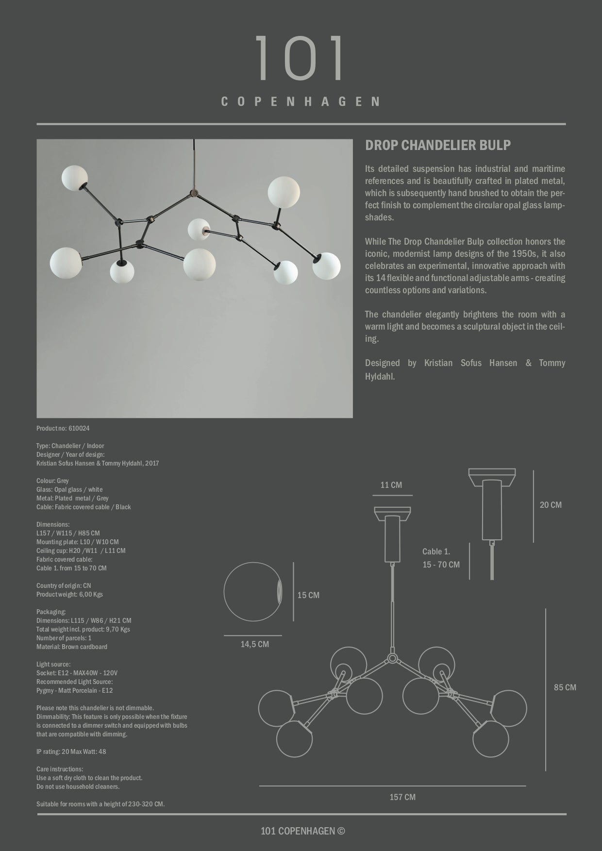 101 Copenhagen - Drop Chandelier - Bulp 101 Copenhagen - Drop Chandelier - Bulp