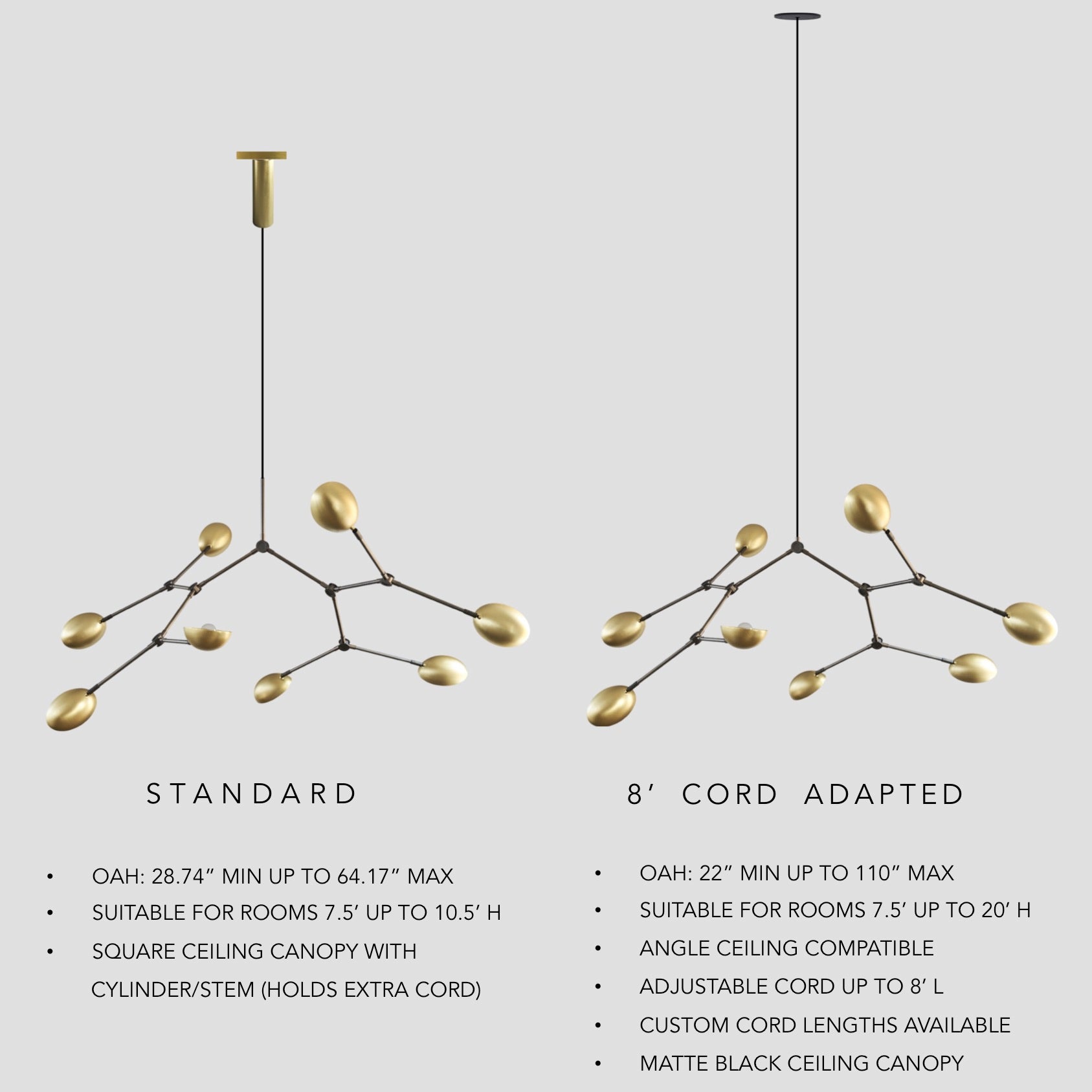 Drop Chandelier - Brass