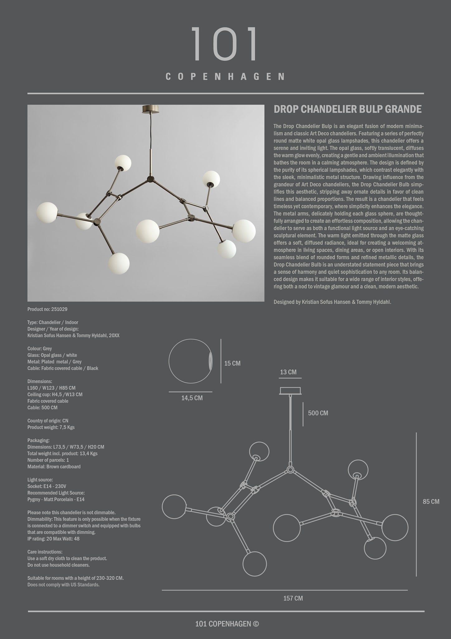 Drop Chandelier Bulp, Grande*