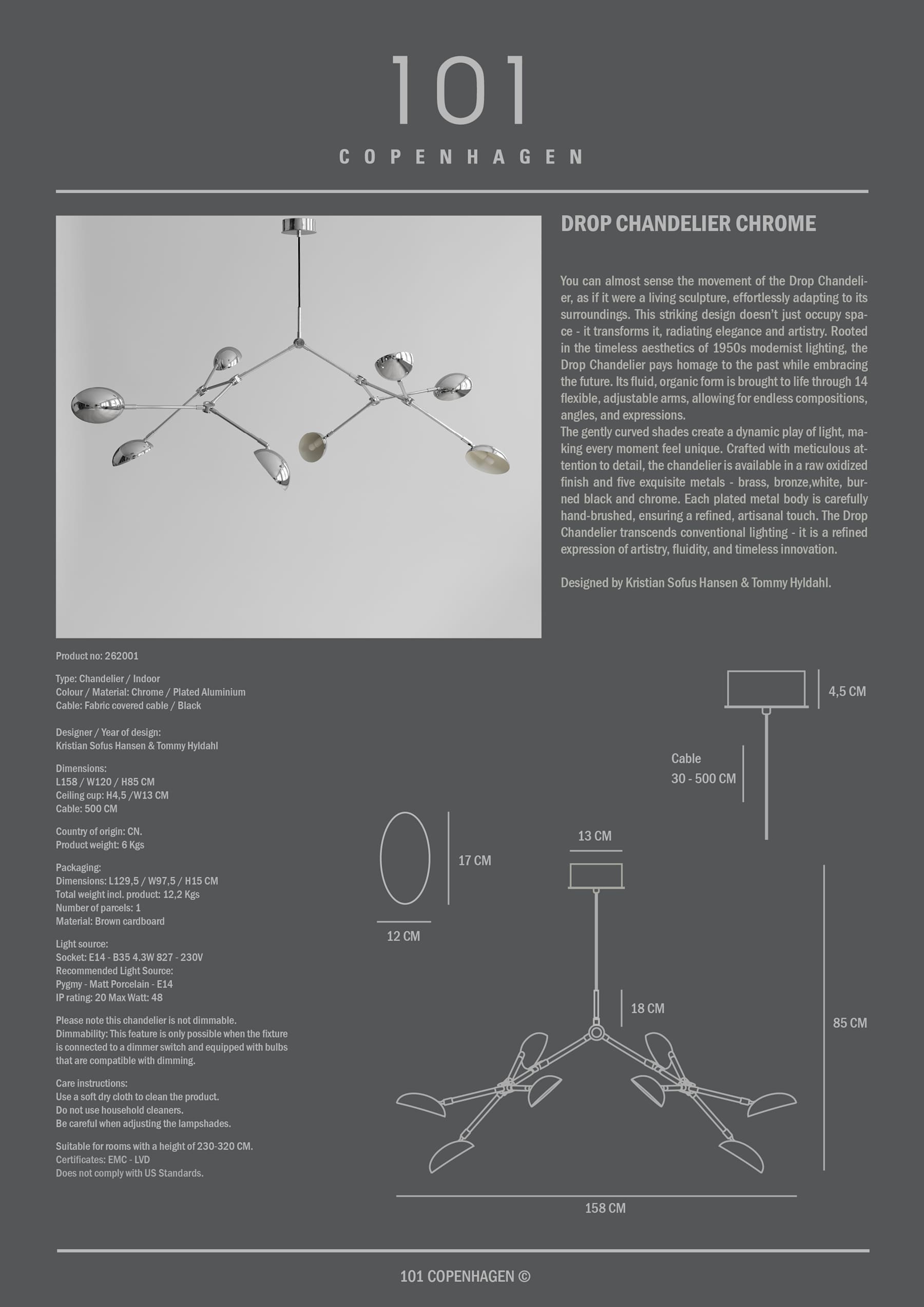 Drop Chandelier - Chrome