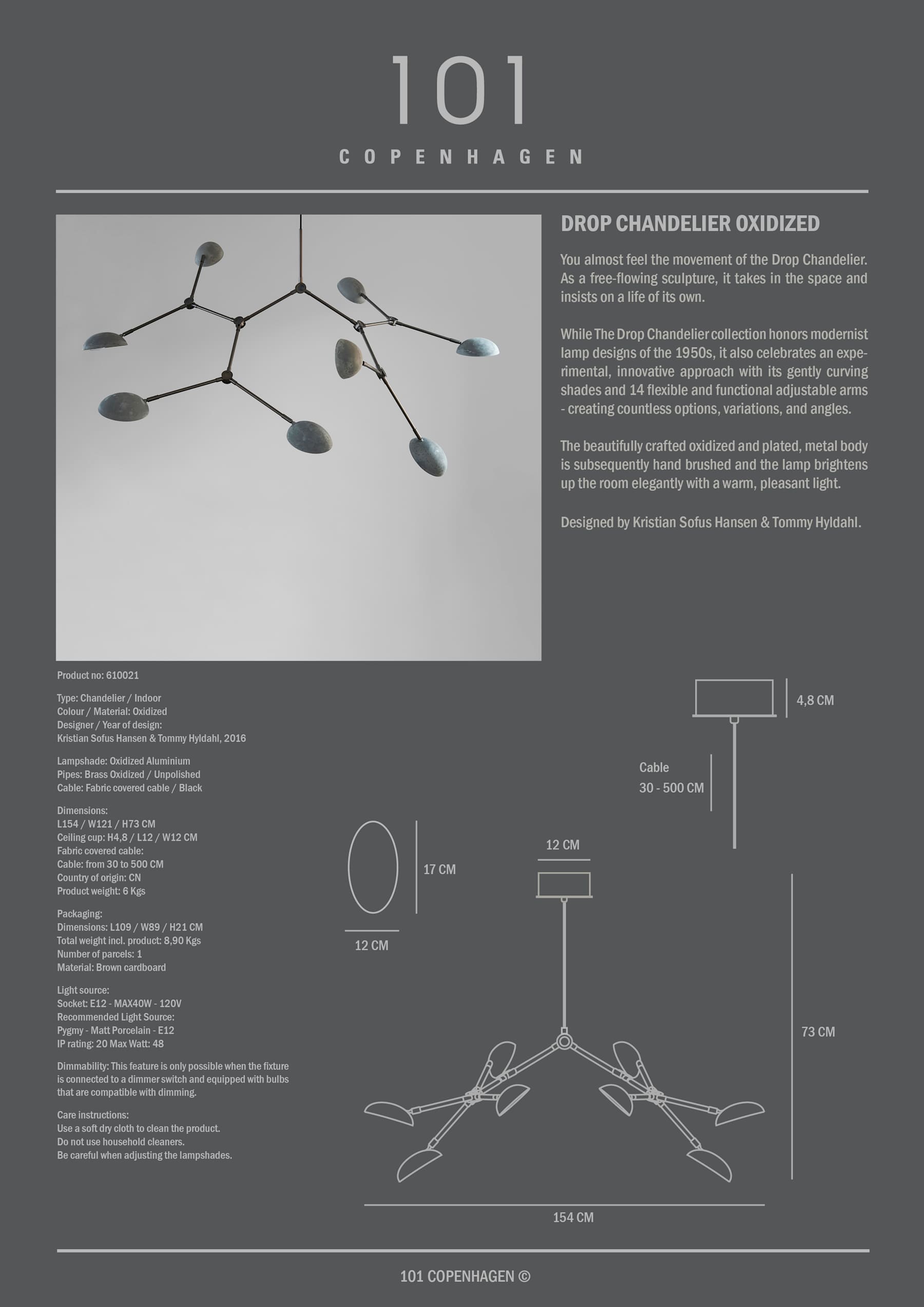 Drop Chandelier - Oxidized