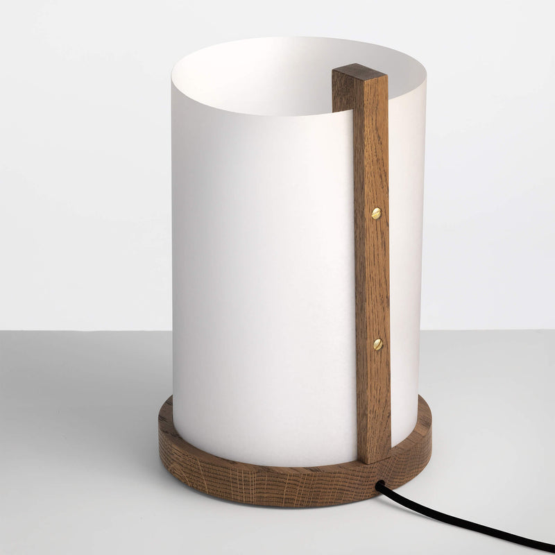 Small table lamp with cord, back view