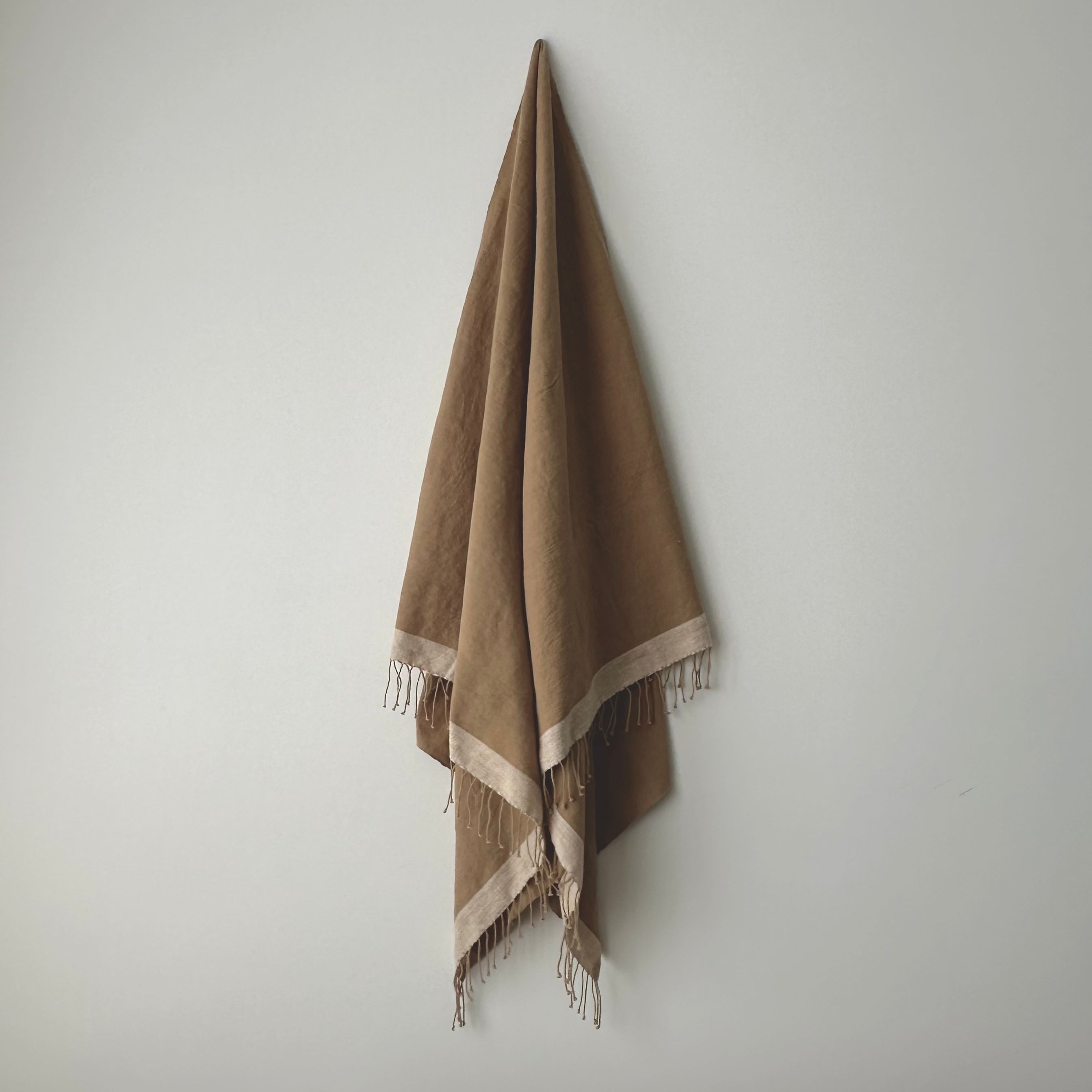 Savu Towel, Brown with Beige Edge - Hand Woven