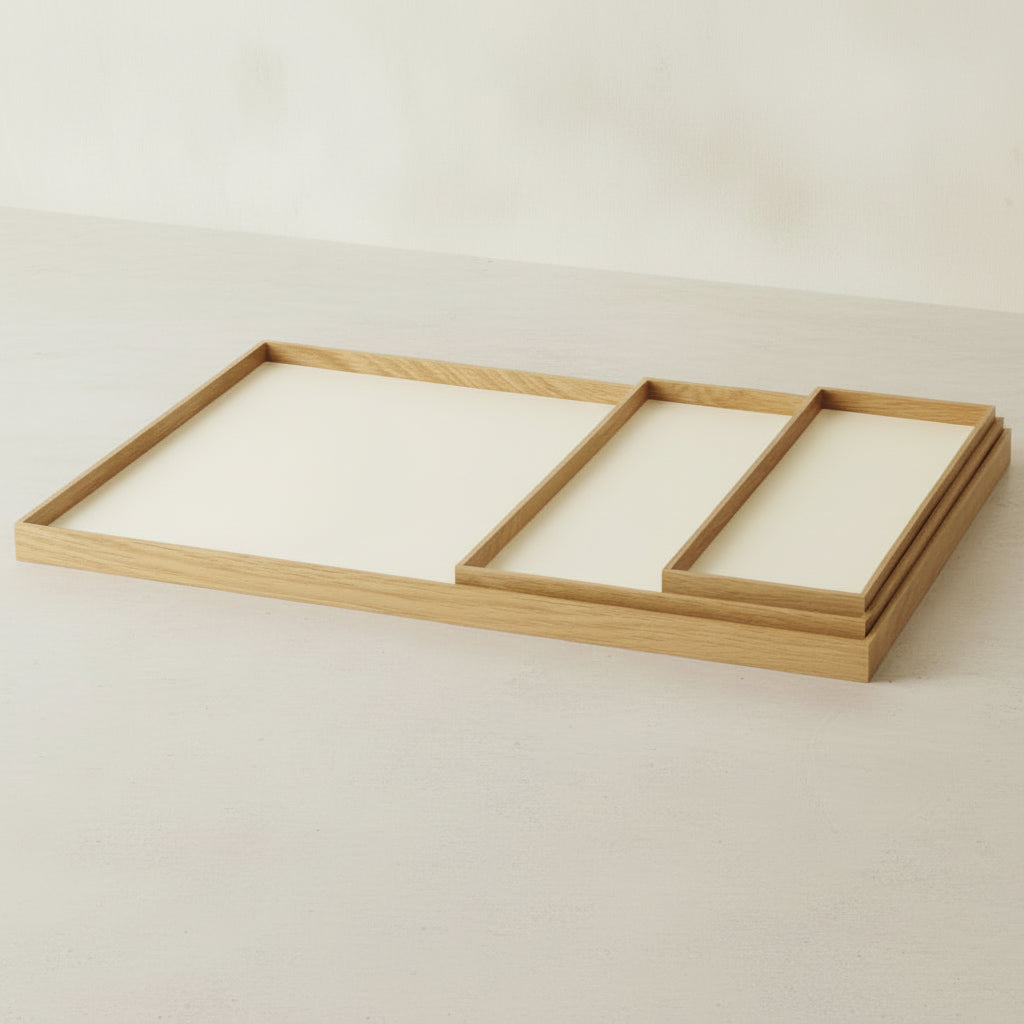 FRAME tray large, oak/beige