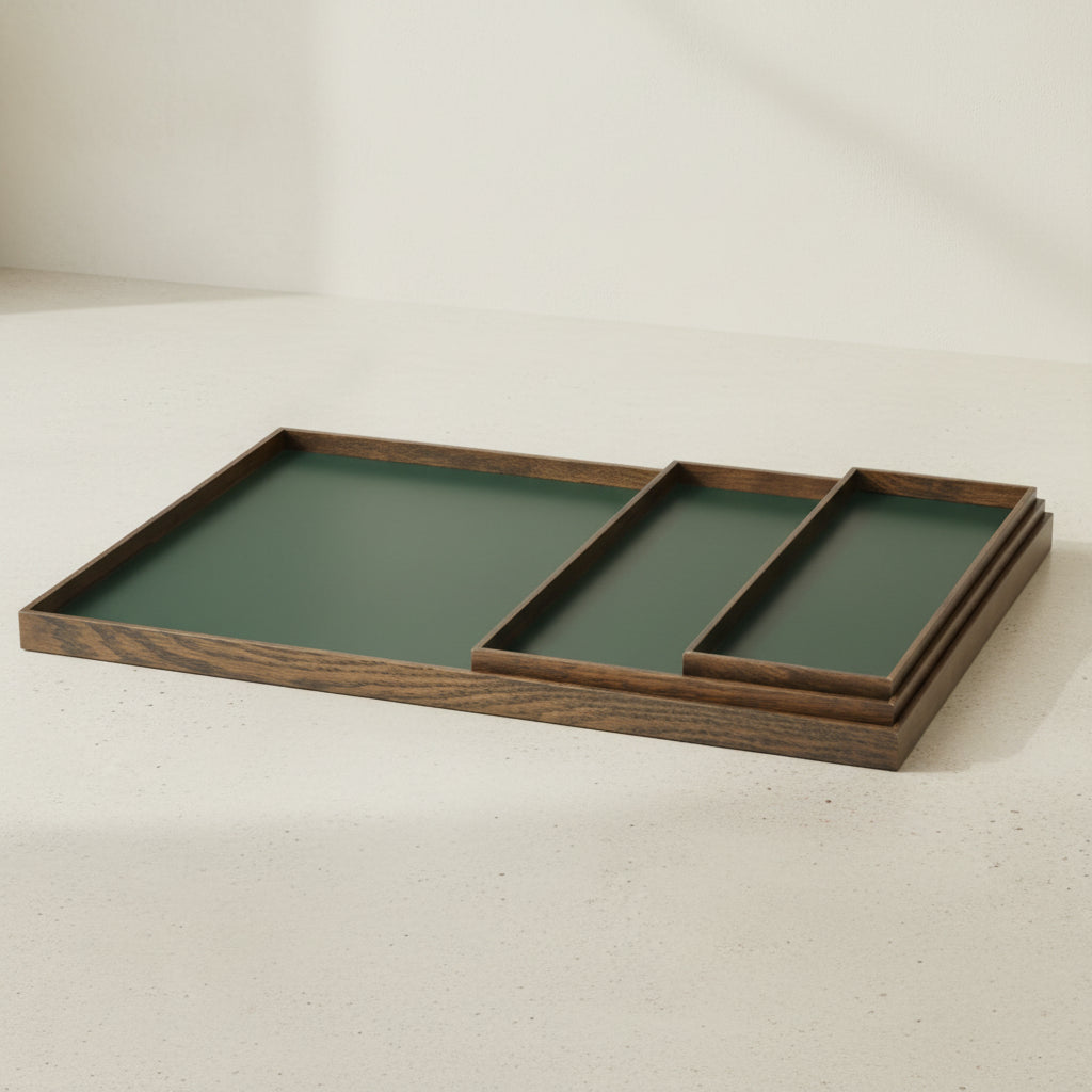FRAME tray large, smoked oak-green