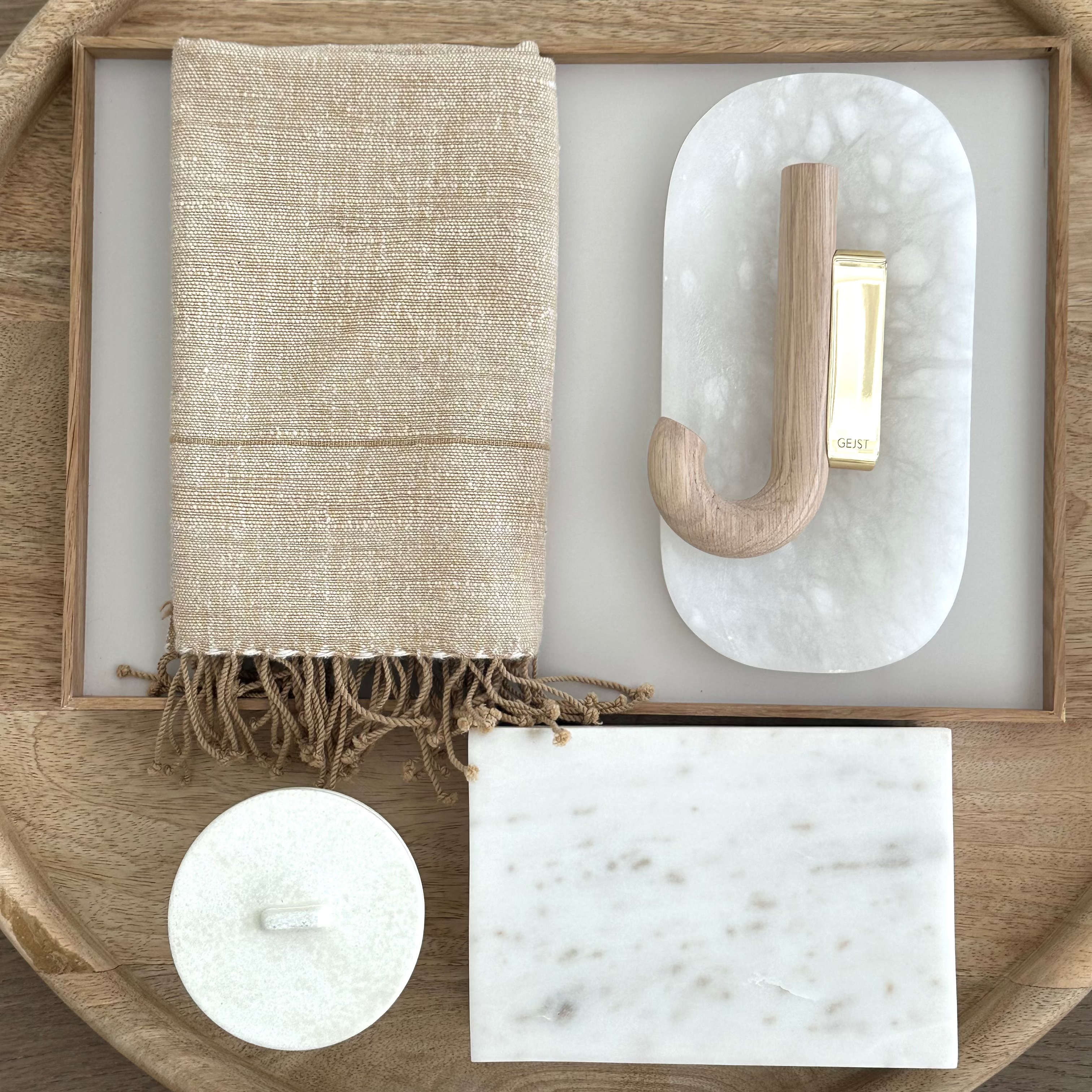 Marblelous oval tray - small, alabaster