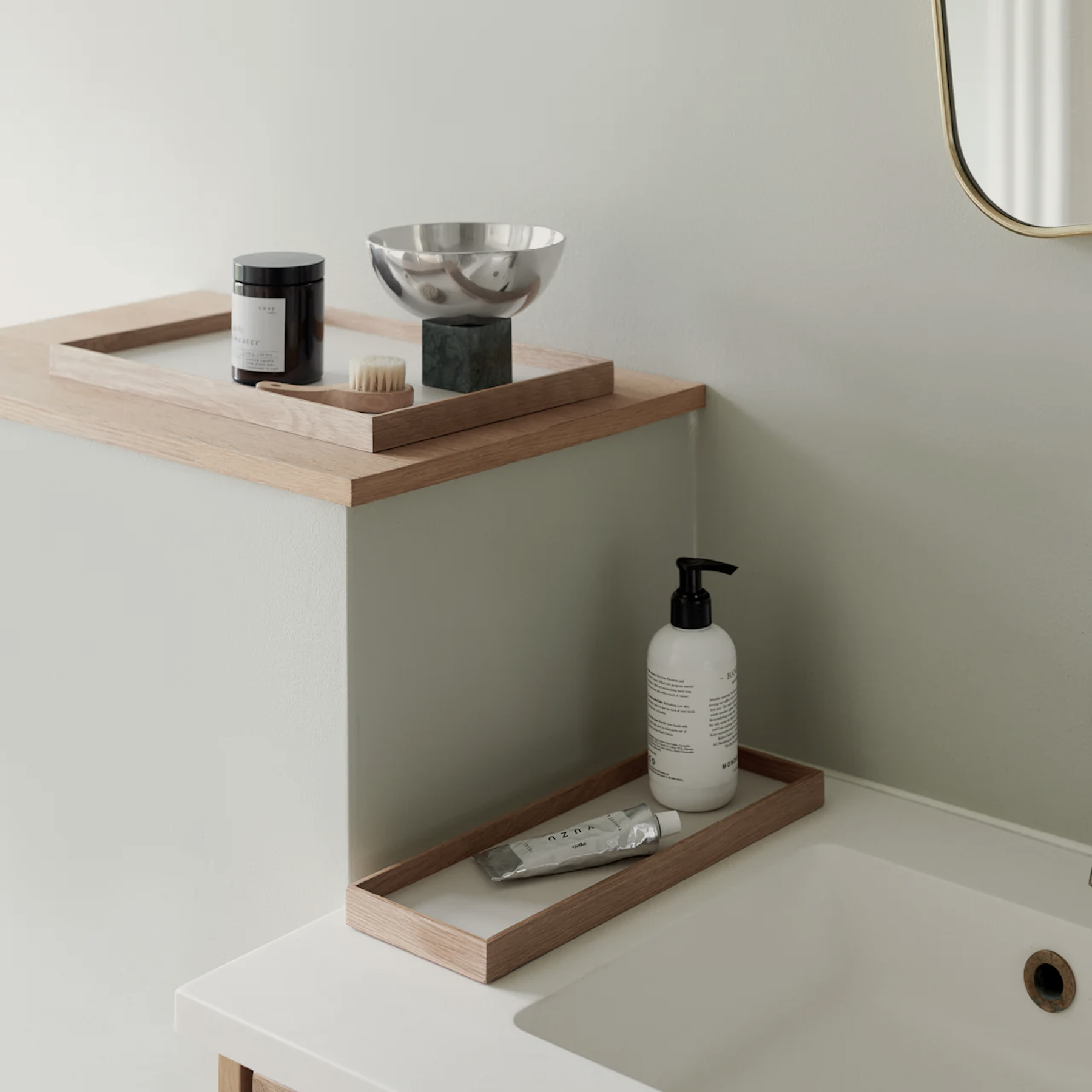 Frame tray small oak/beige