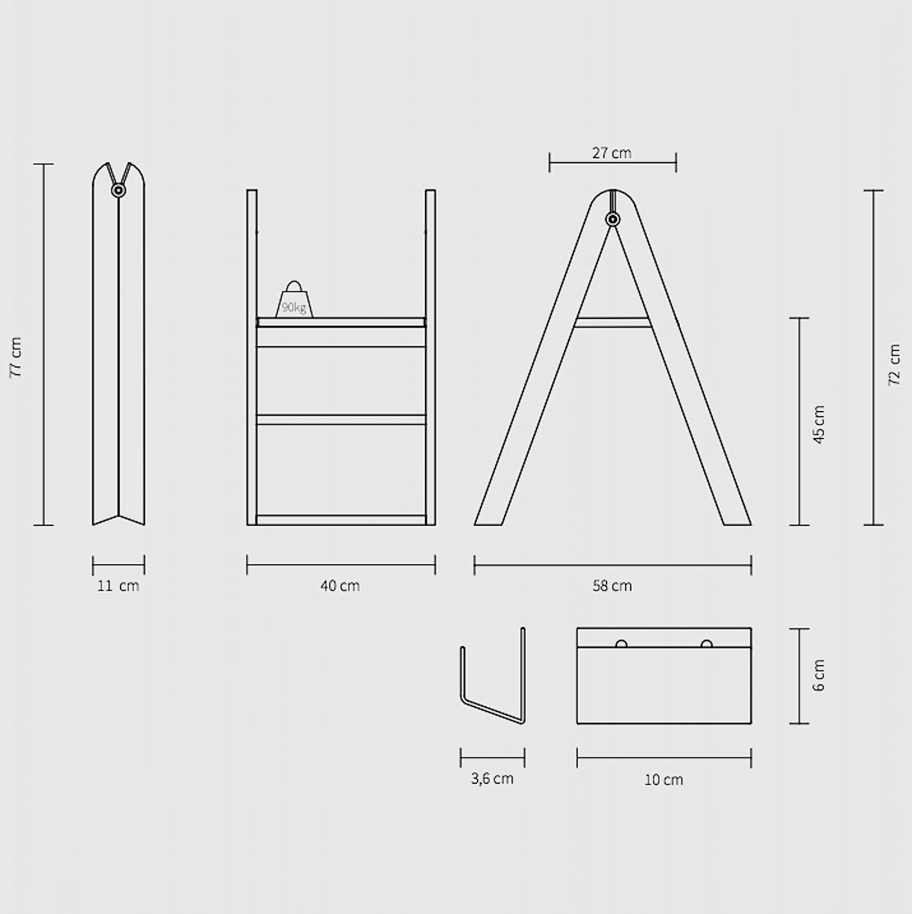 REECH Step Ladder, Ash