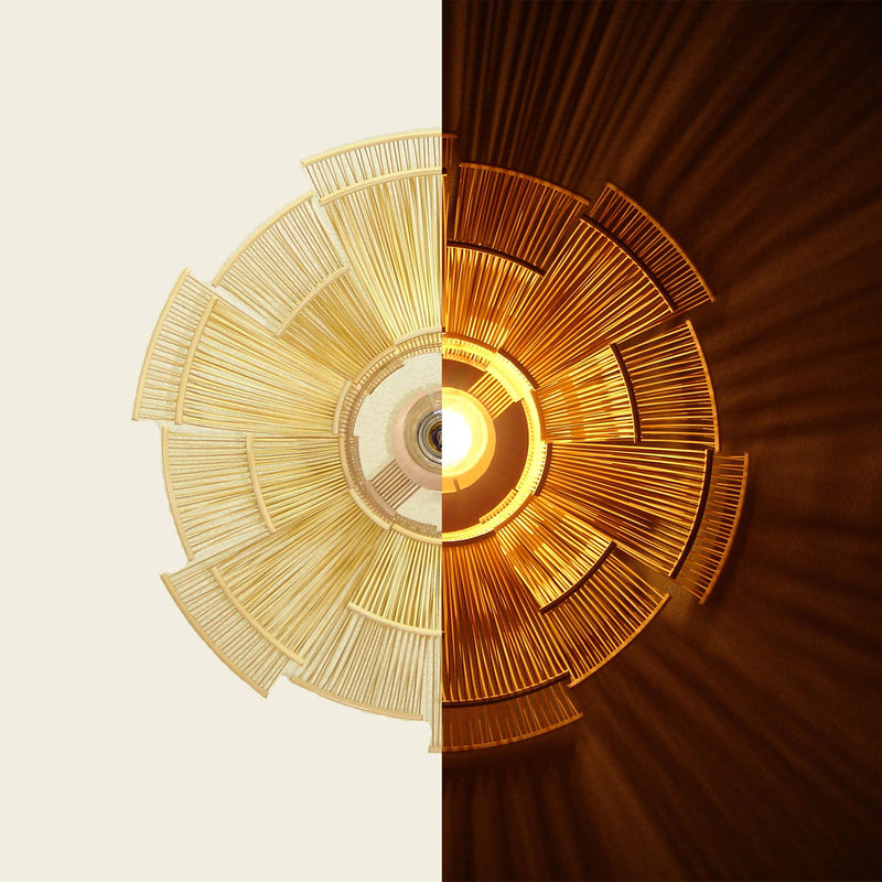 Bamboo pendant light, bottom view