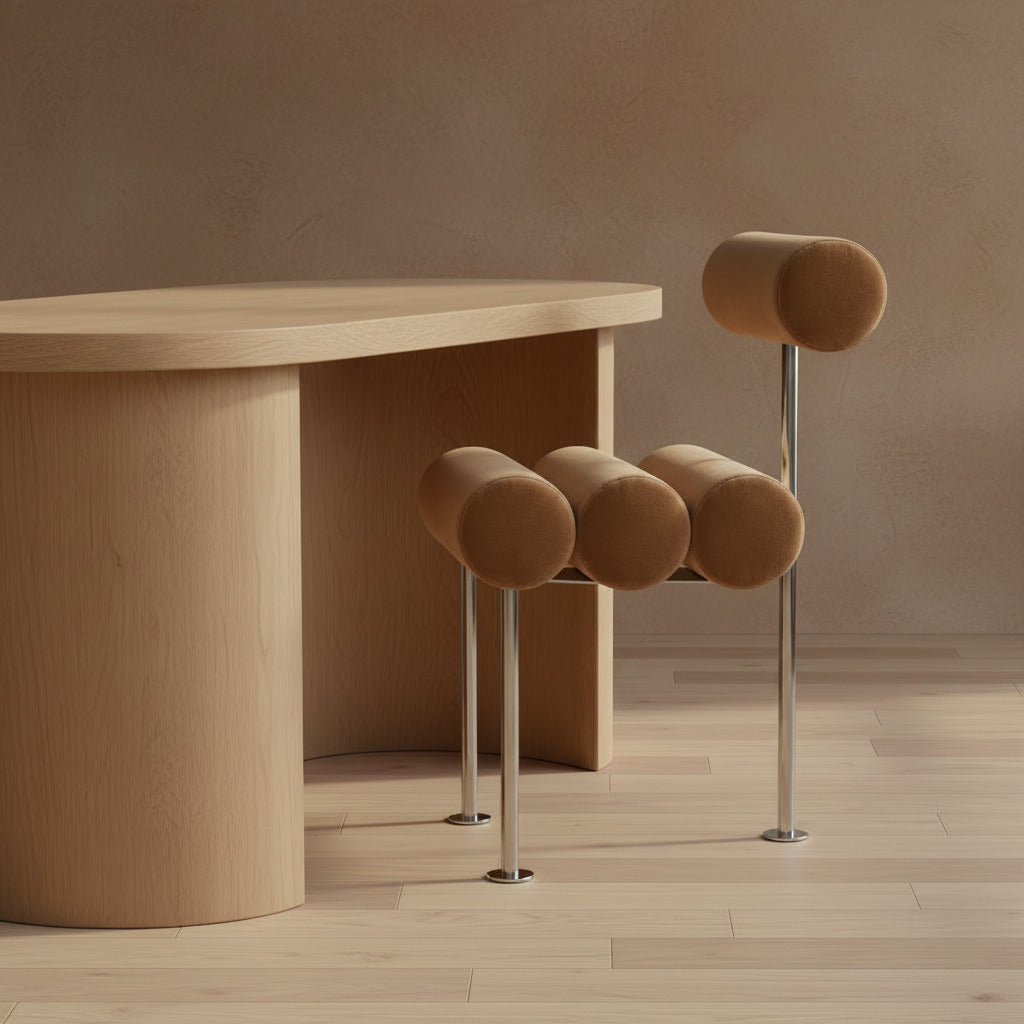 Hiro Dining Chair, Stainless Steel - Desert