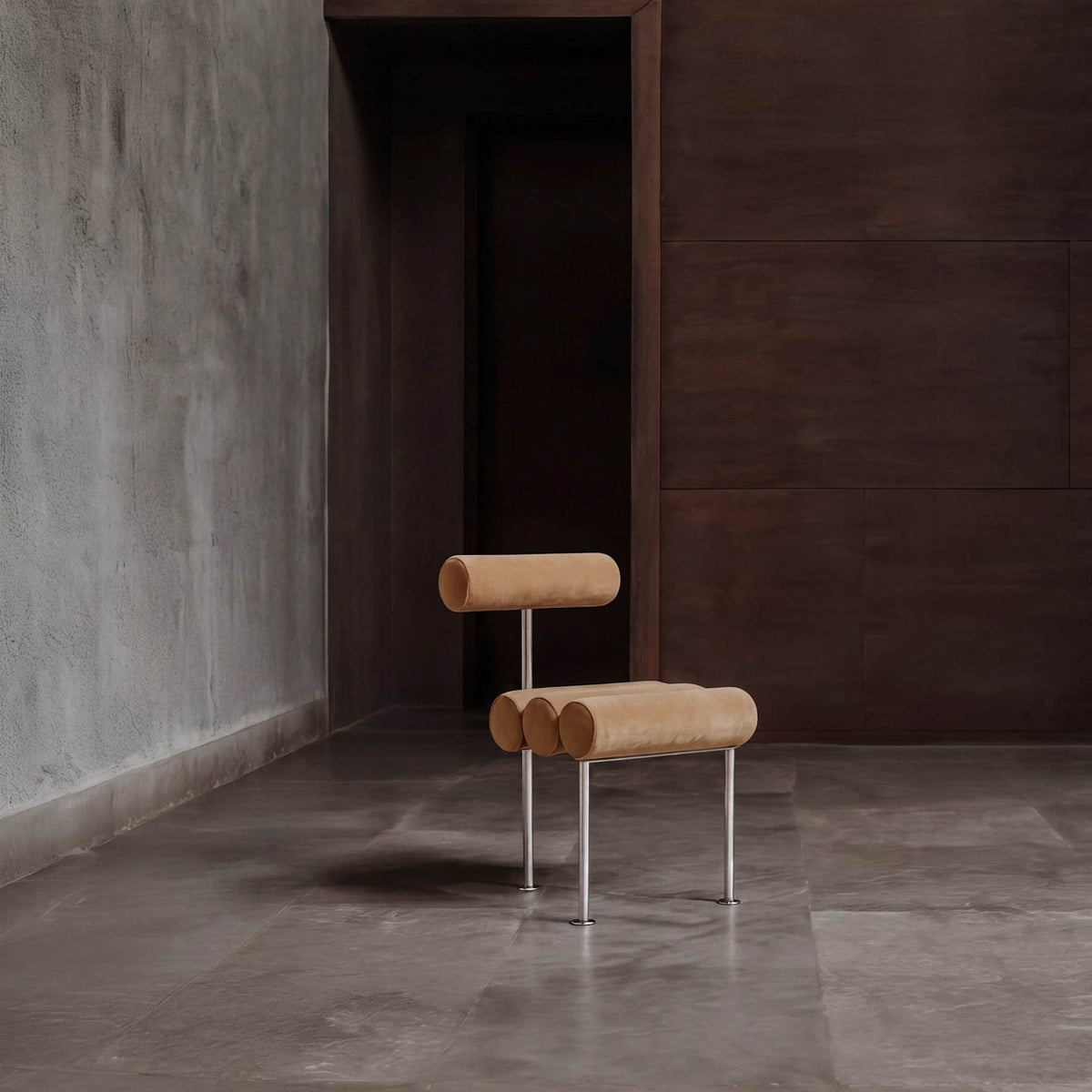 Hiro Dining Chair, Stainless Steel - Desert