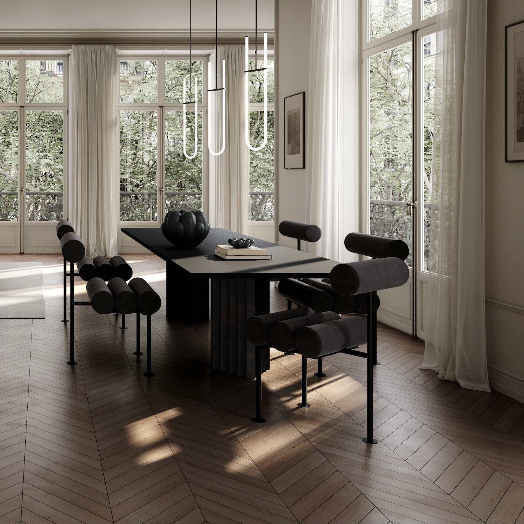 Hiro  Dining Chair, Black Frame - Peat