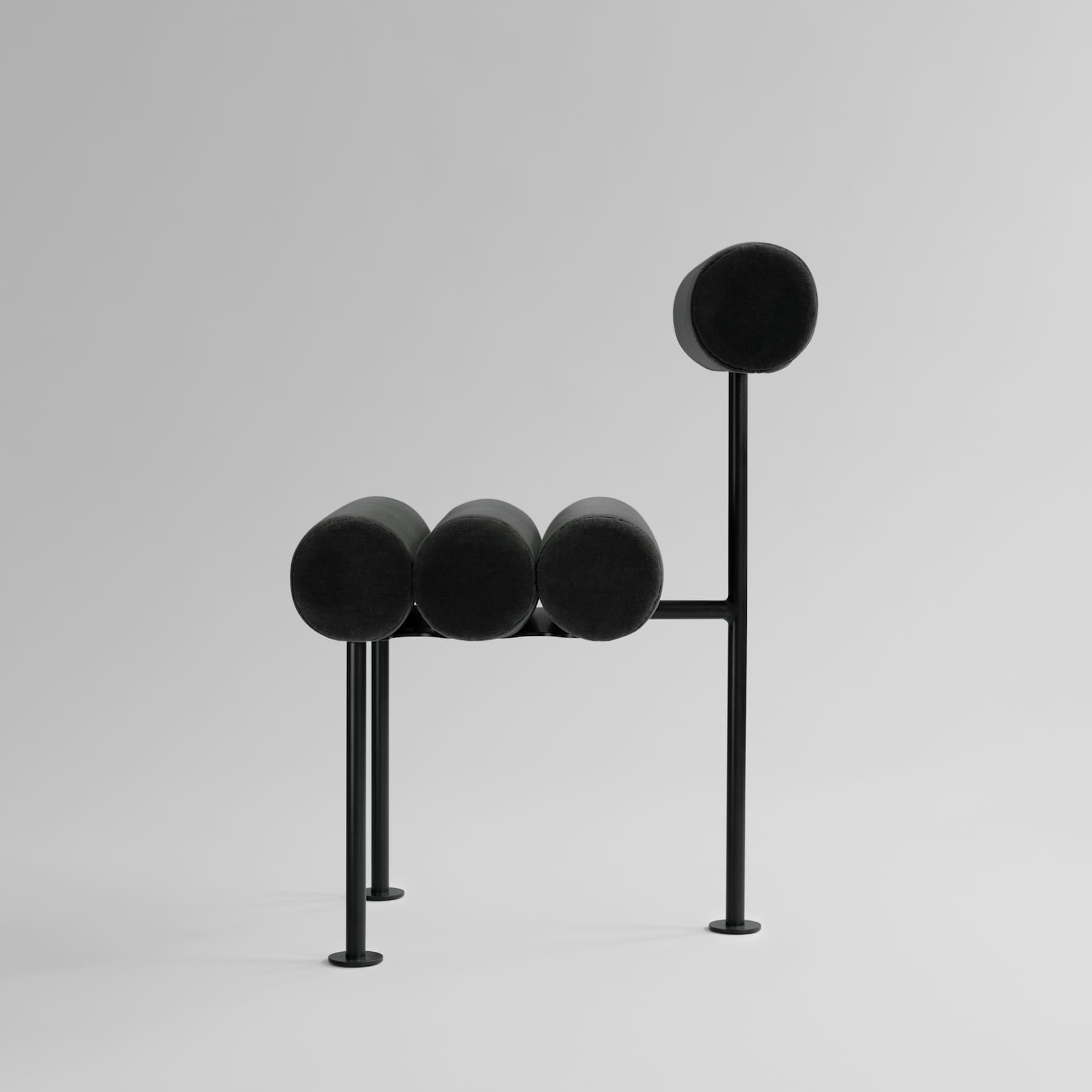 Hiro  Dining Chair, Black Frame - Peat