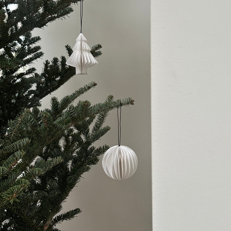 SUSTAIN folded ornament, scoop white. (box of 12)