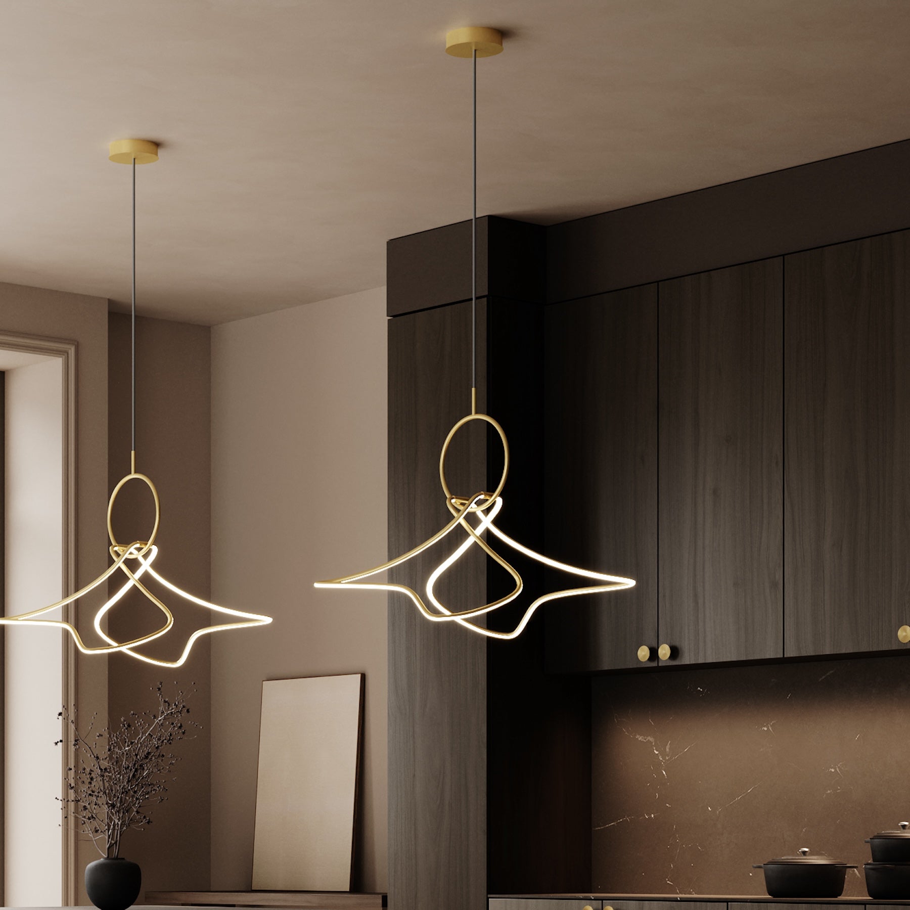 Kumo Chandelier, Mini - Brass