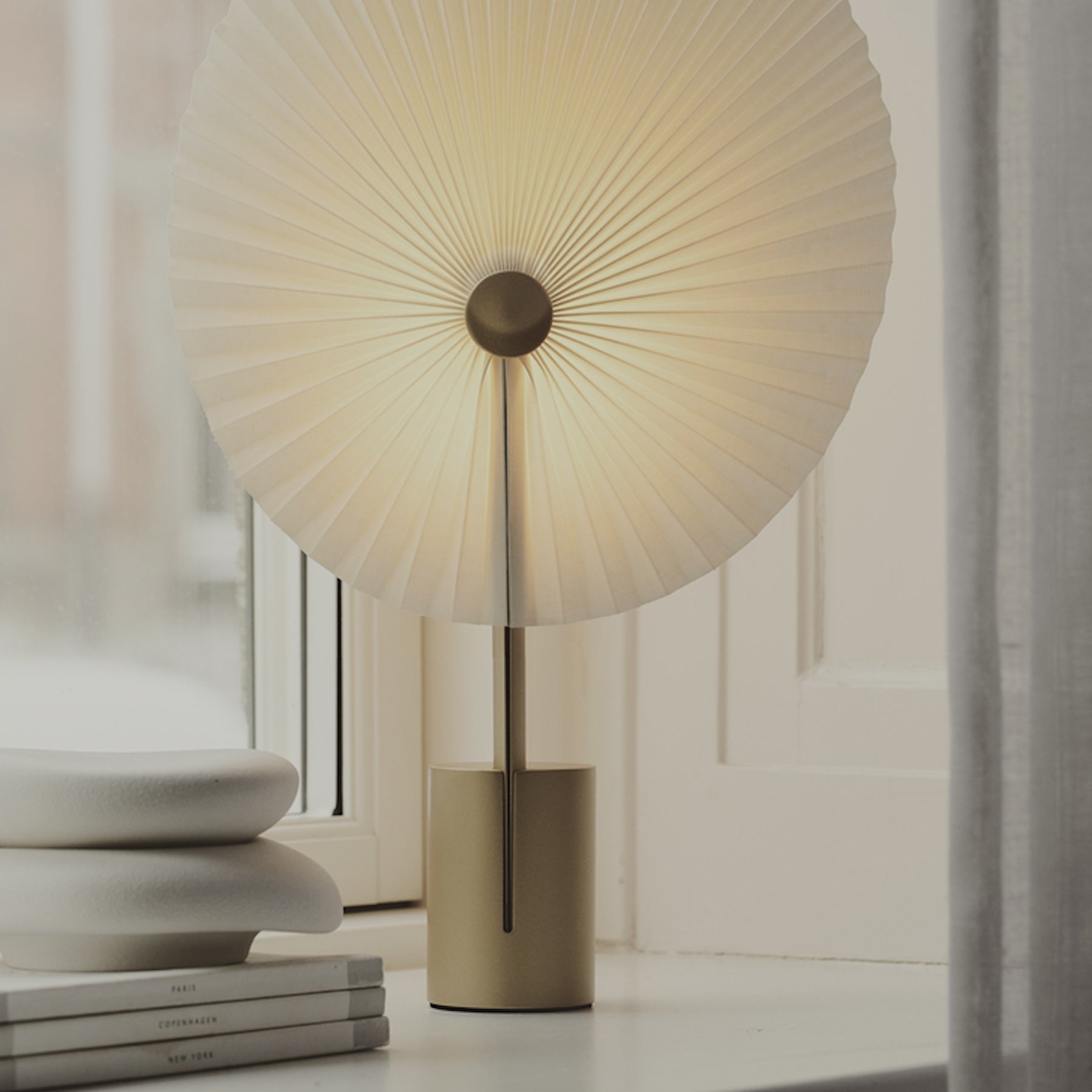 LIRIS Portable Table Lamp, Brass