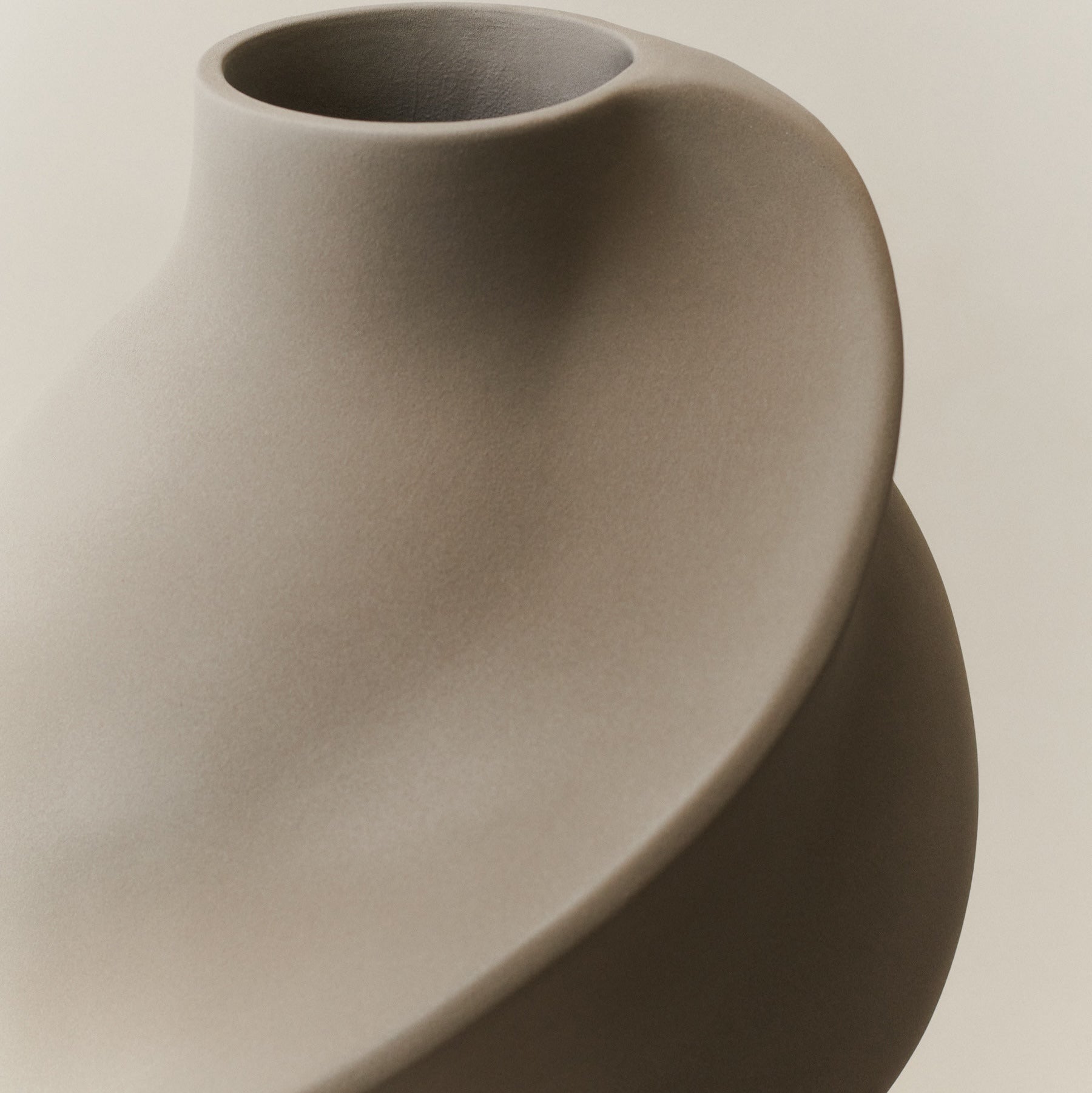 Ceramic Pirout Vase 01 Sanded Grey