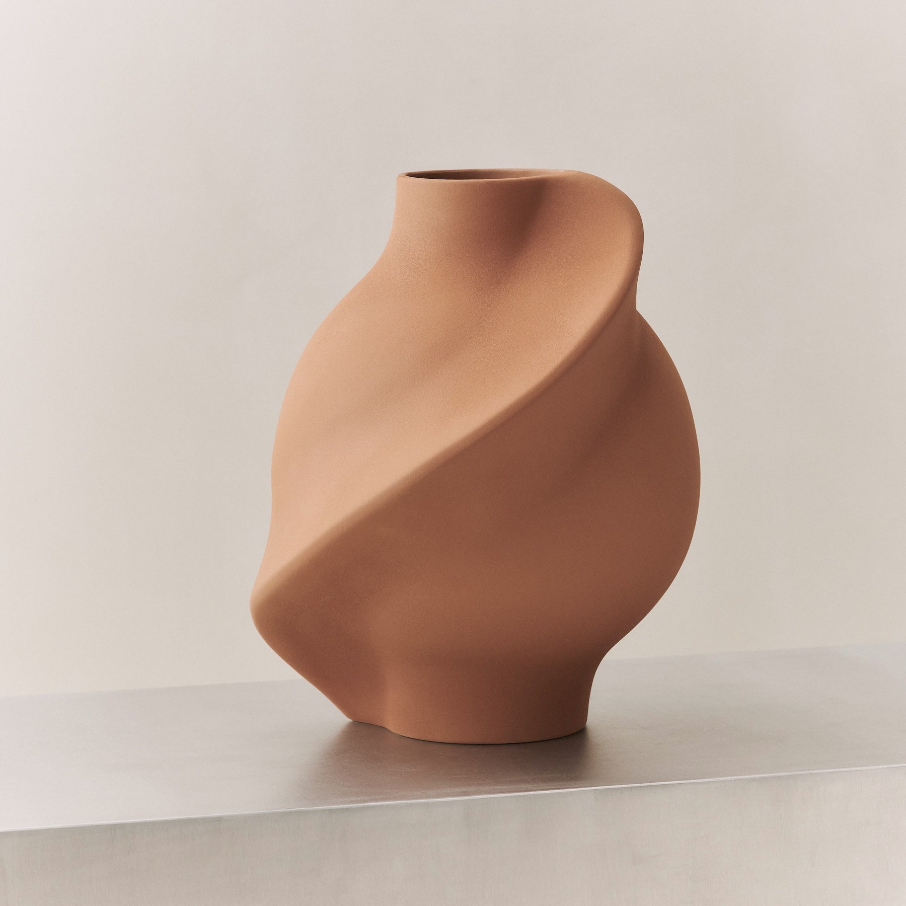 Ceramic Pirout Vase 02 Sanded Ocker