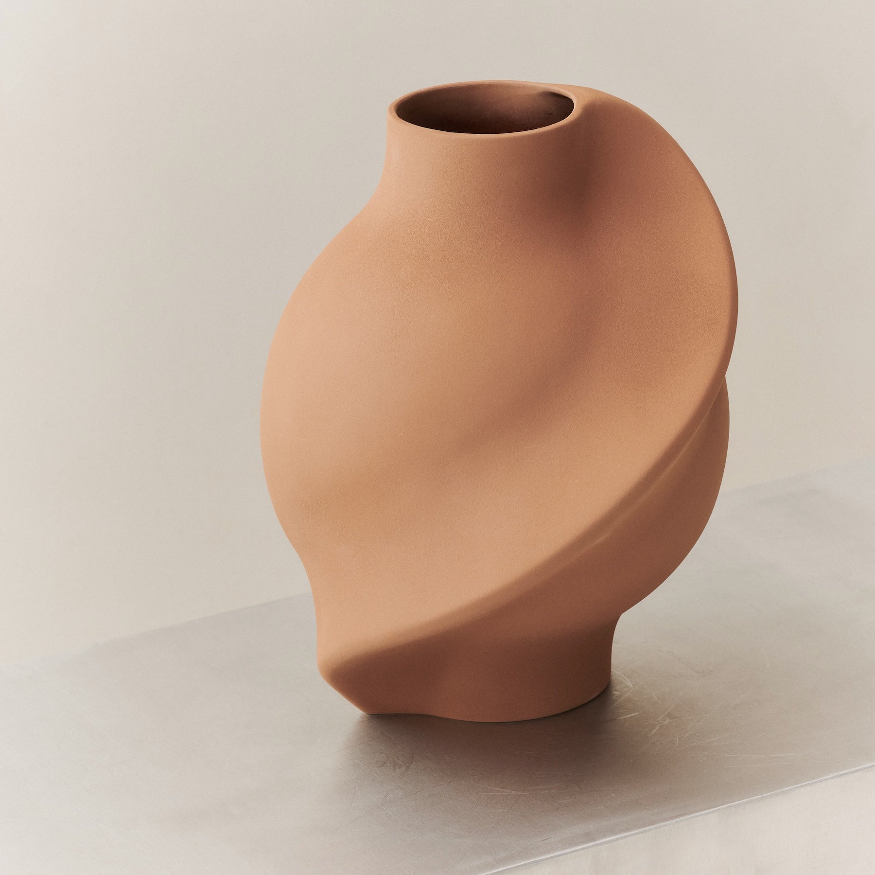 Ceramic Pirout Vase 02 Sanded Ocker