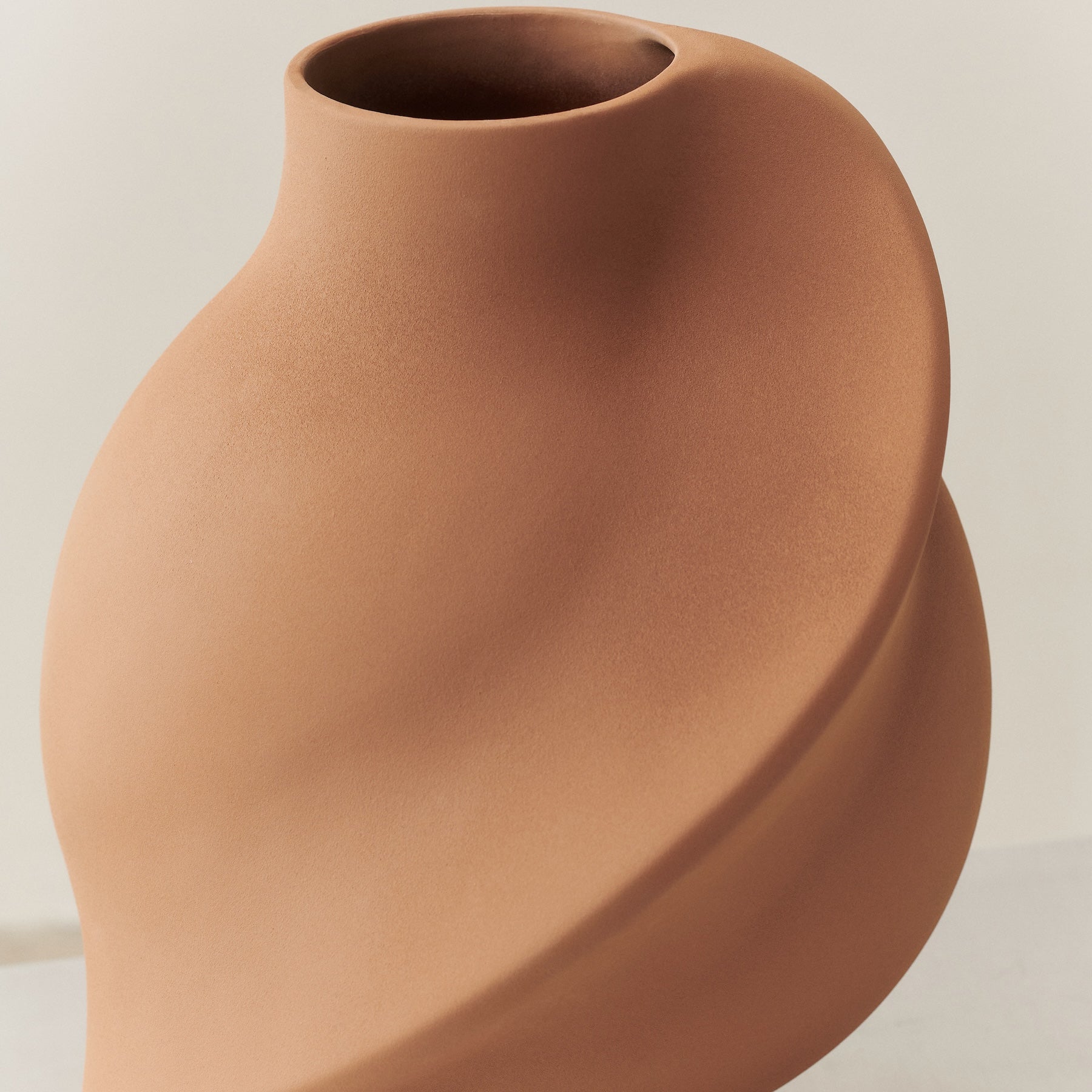 Ceramic Pirout Vase 01 Sanded Ocker