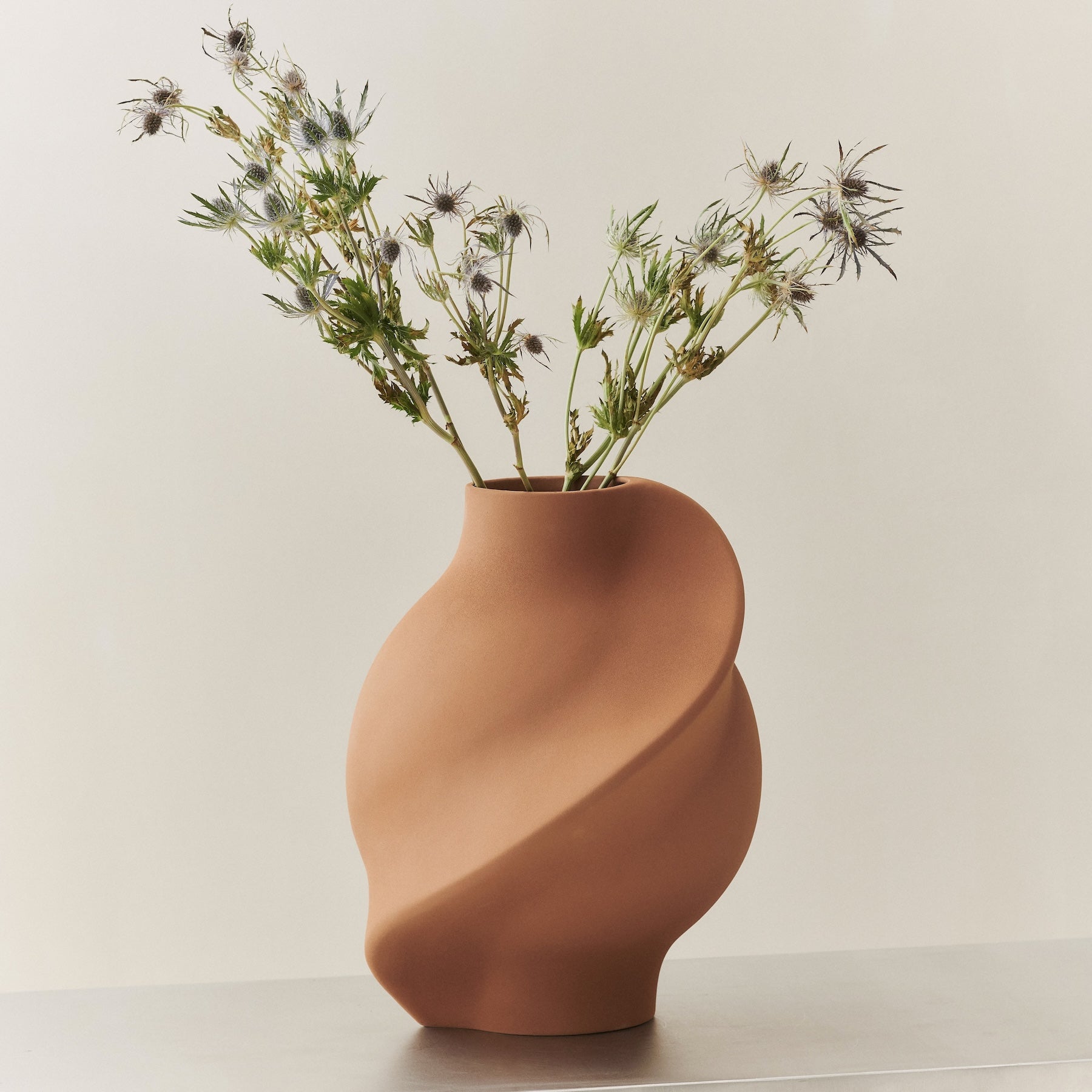 Ceramic Pirout Vase 01 Sanded Ocker