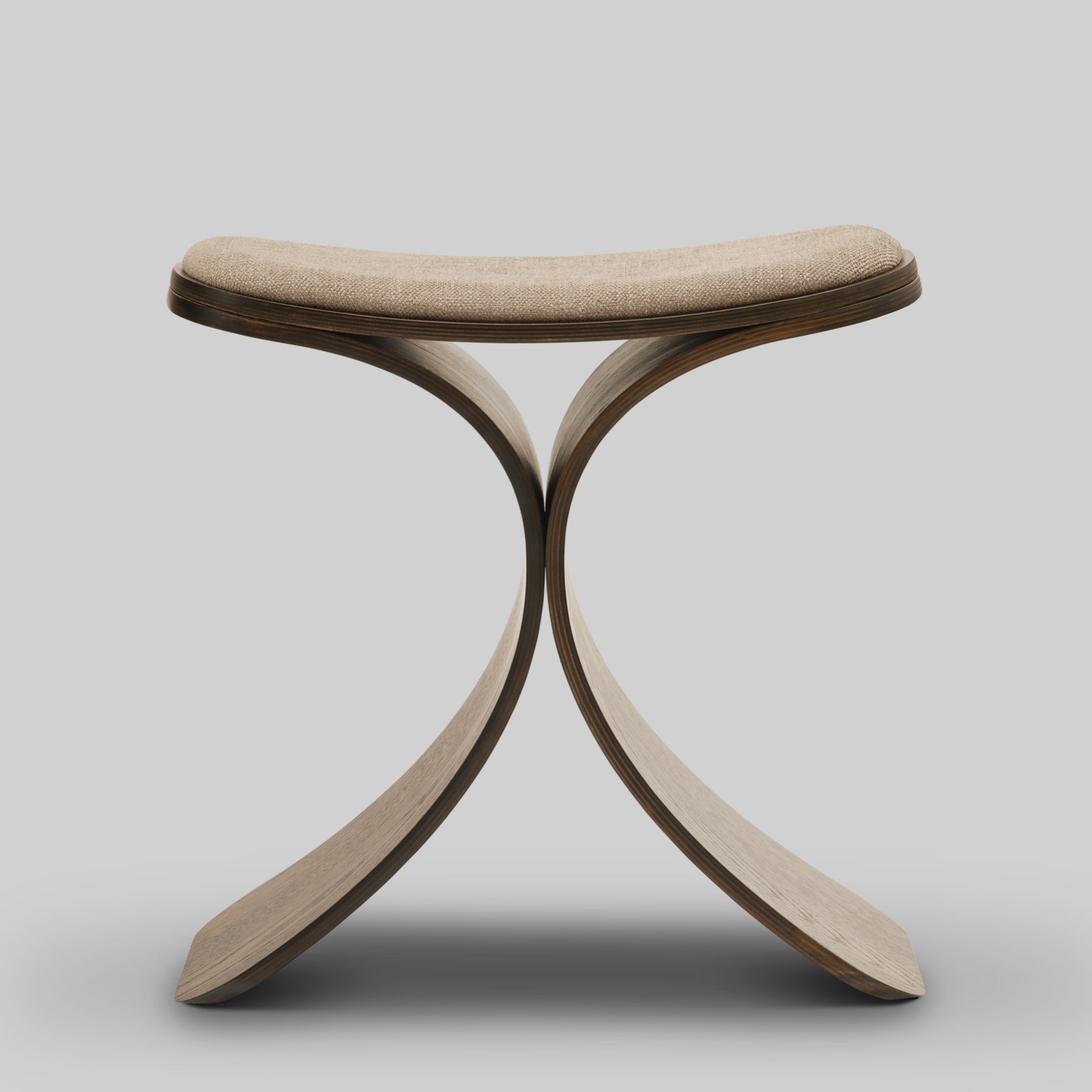 Luno Stool dark oak/ dark beige textile