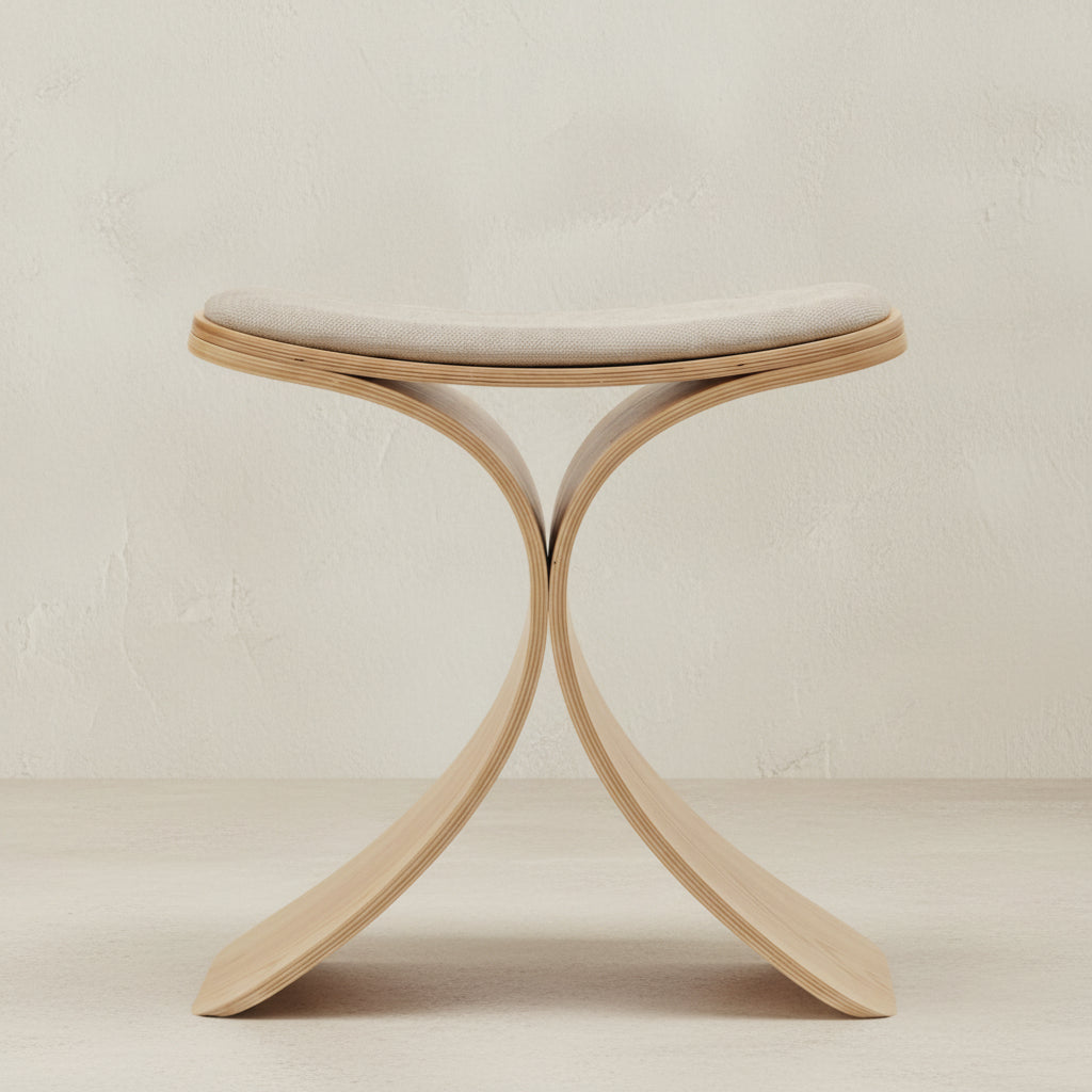 Luno Stool oak/ beige textile