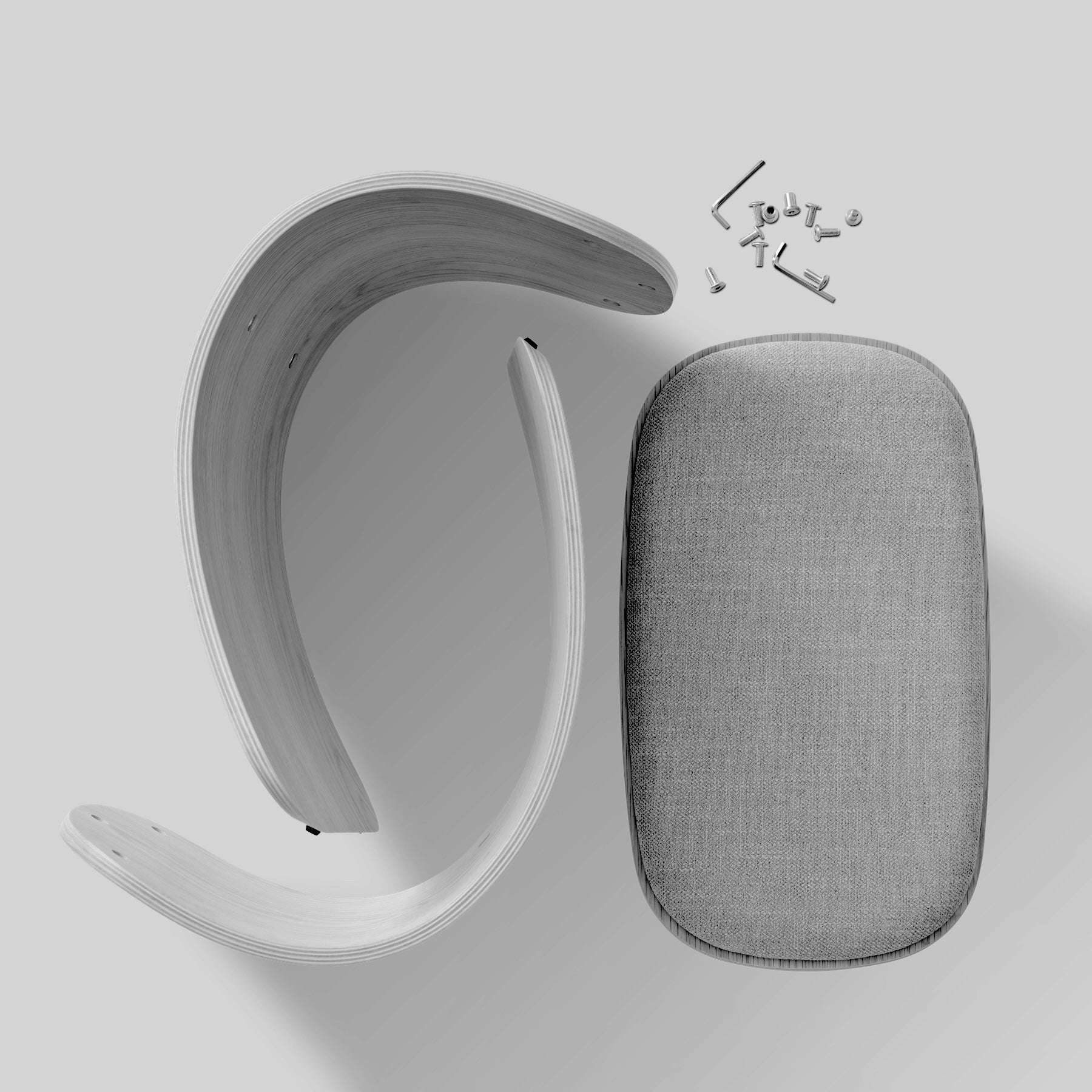 Luno Stool dark oak/ dark beige textile