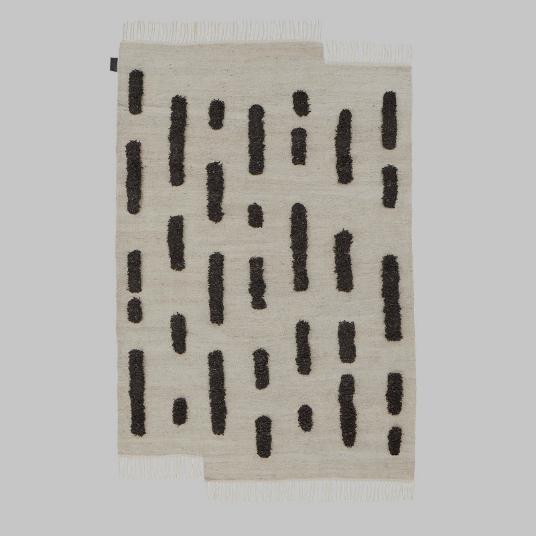 Laine - White + Black - Hand Woven Rug