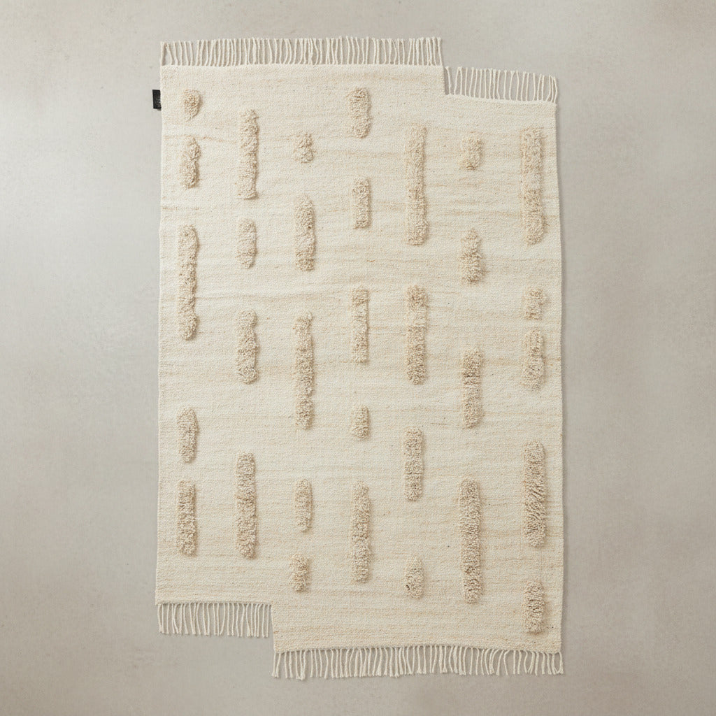 Laine - White + White - Hand Woven Rug