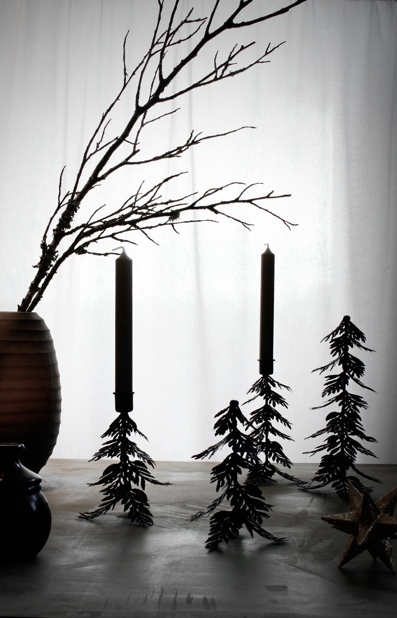 NOSTALGIA Christmas Tree  Candleholder - Black (box of 4)