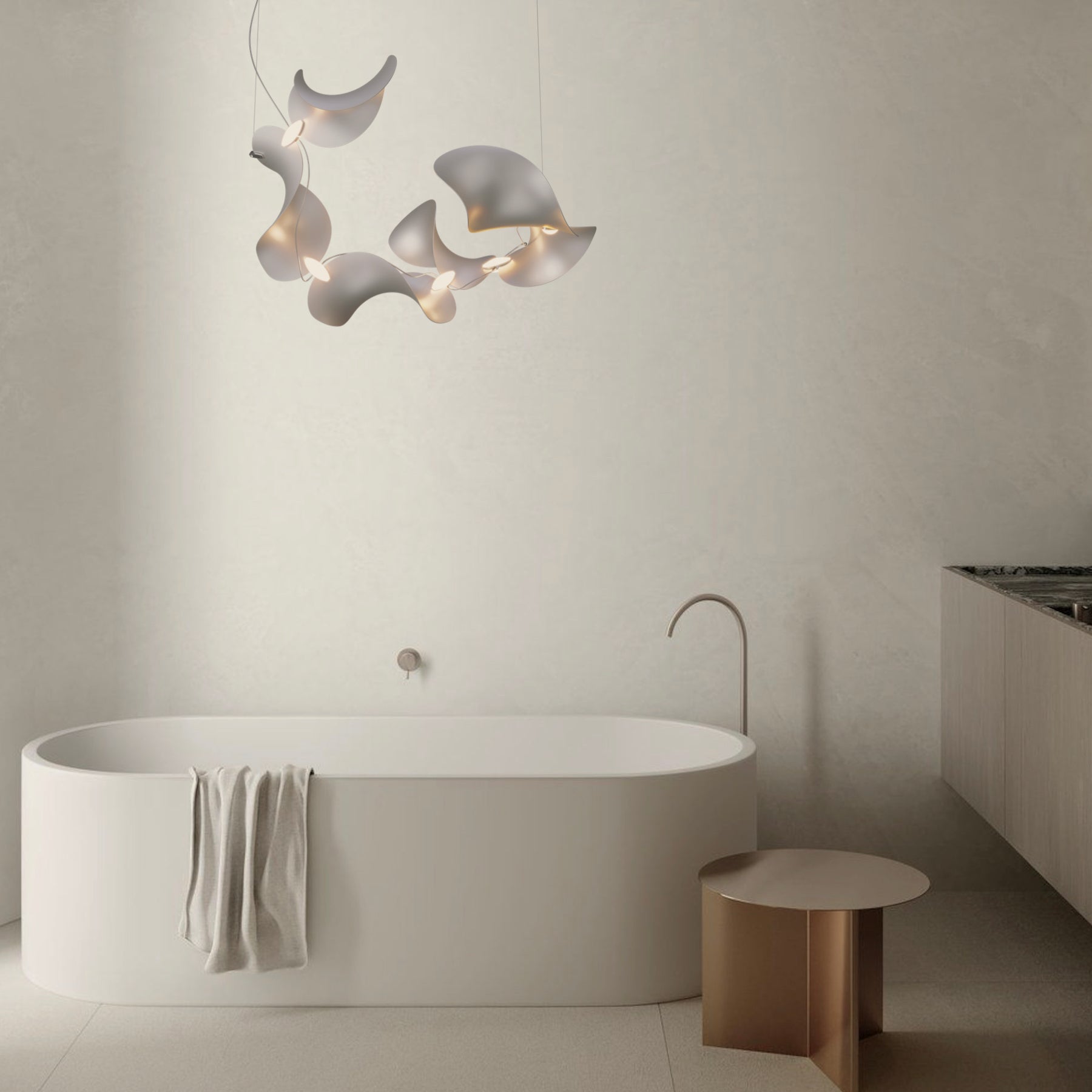 Dune 6 Spiral Chandelier - 2 Finish Options*