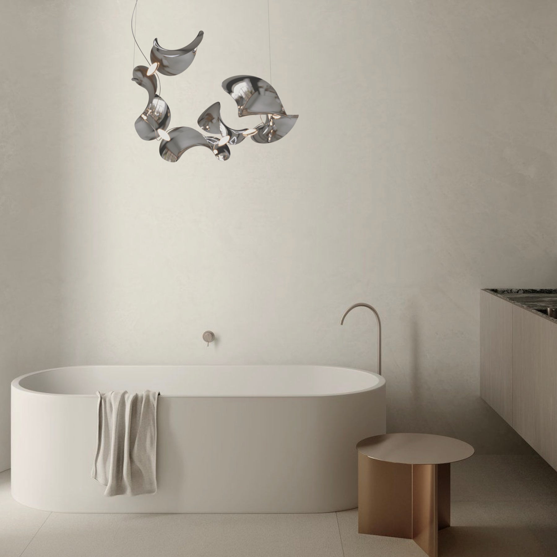 Dune 6 Spiral Chandelier - 2 Finish Options*