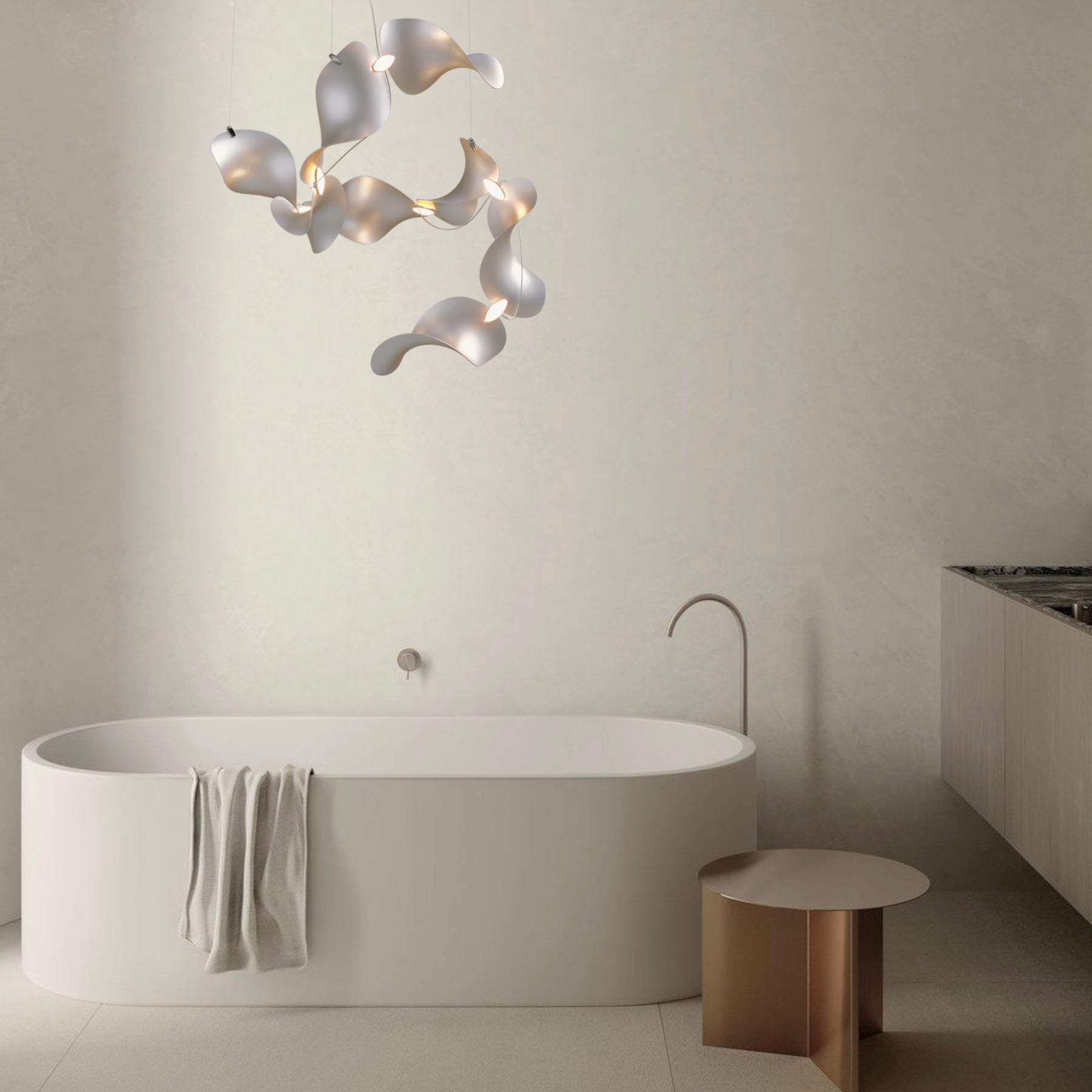 Dune 8 Spiral Chandelier - 2 Finish Options*