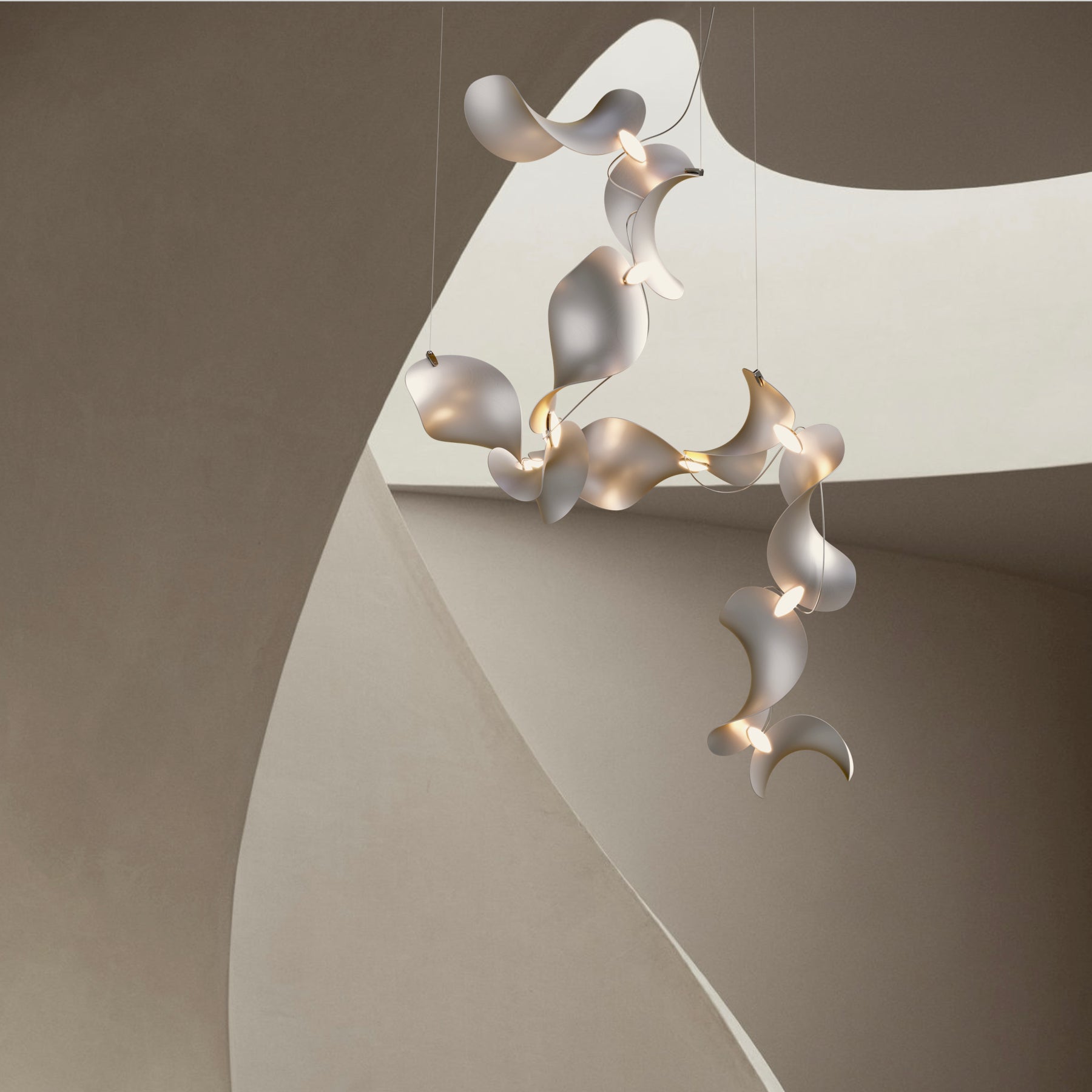 Dune 10 Spiral Chandelier - 2 Finish Options*