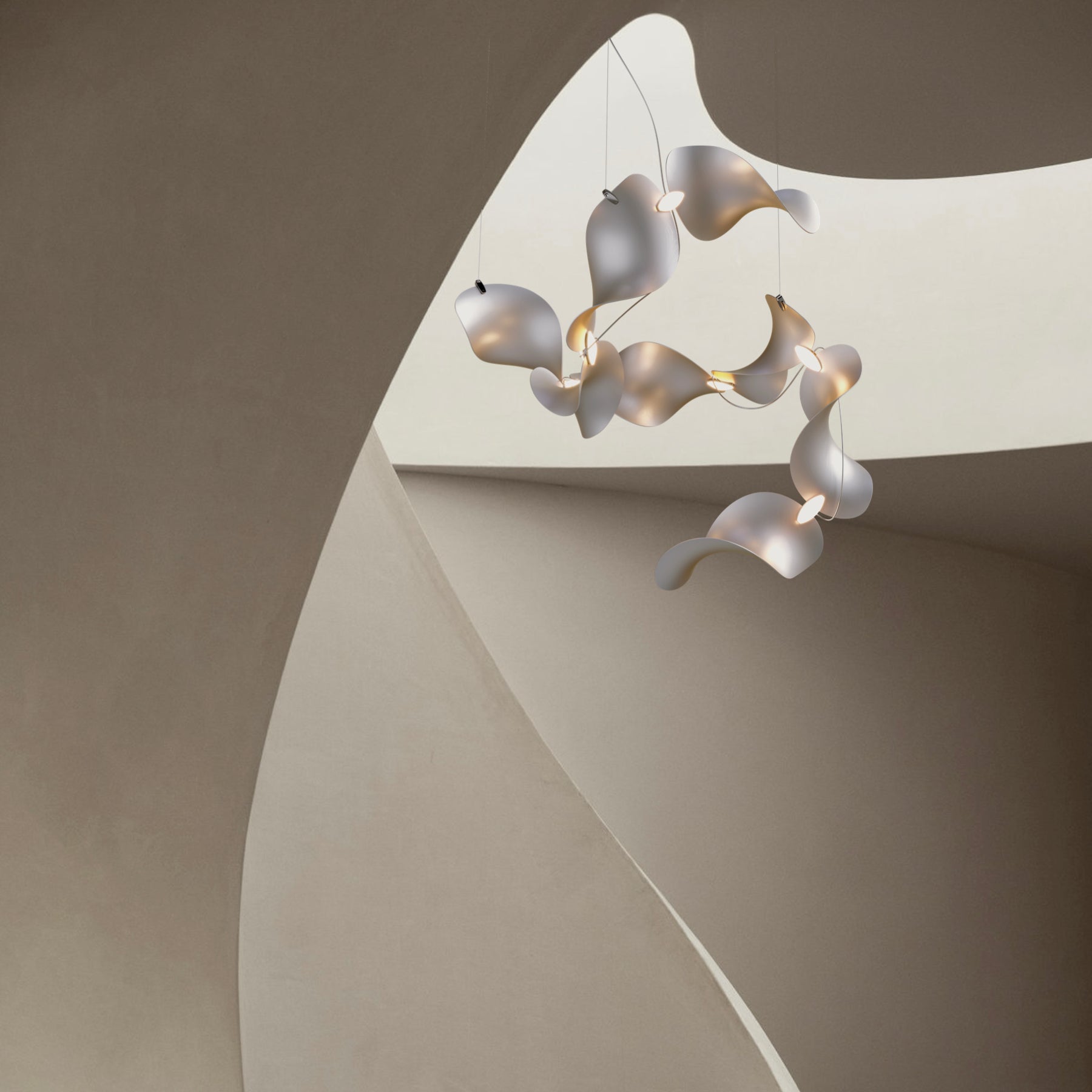 Dune 8 Spiral Chandelier - 2 Finish Options*