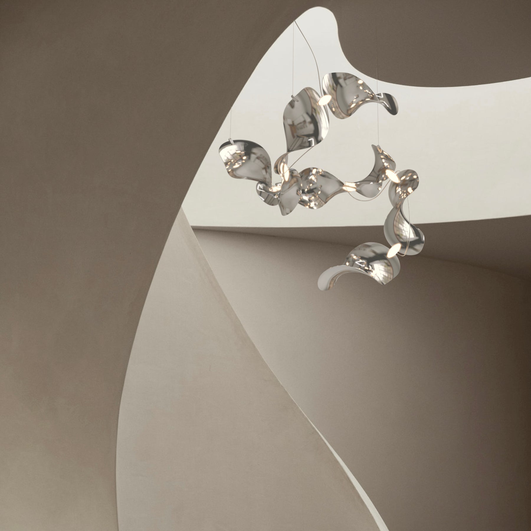 Dune 8 Spiral Chandelier - 2 Finish Options*