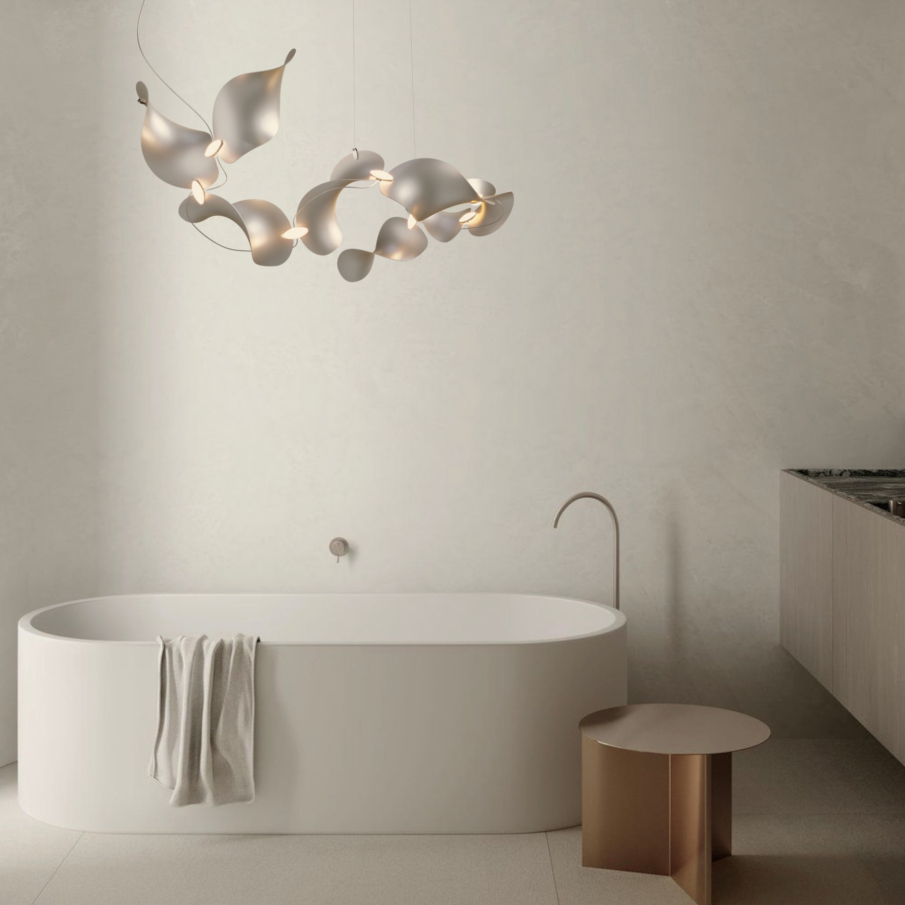 Dune 8 Curve Chandelier - 2 Finish Options*