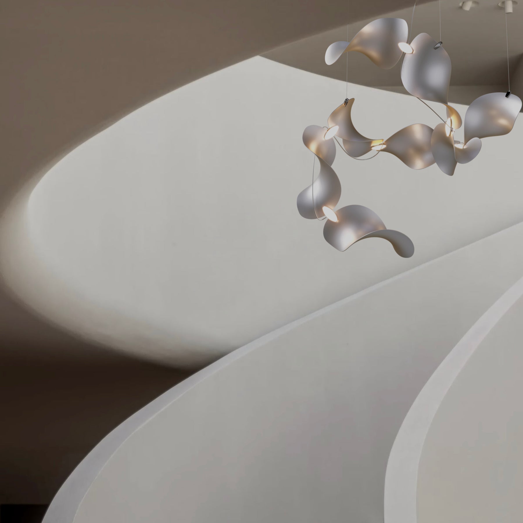 Dune 8 Spiral Chandelier - 2 Finish Options*